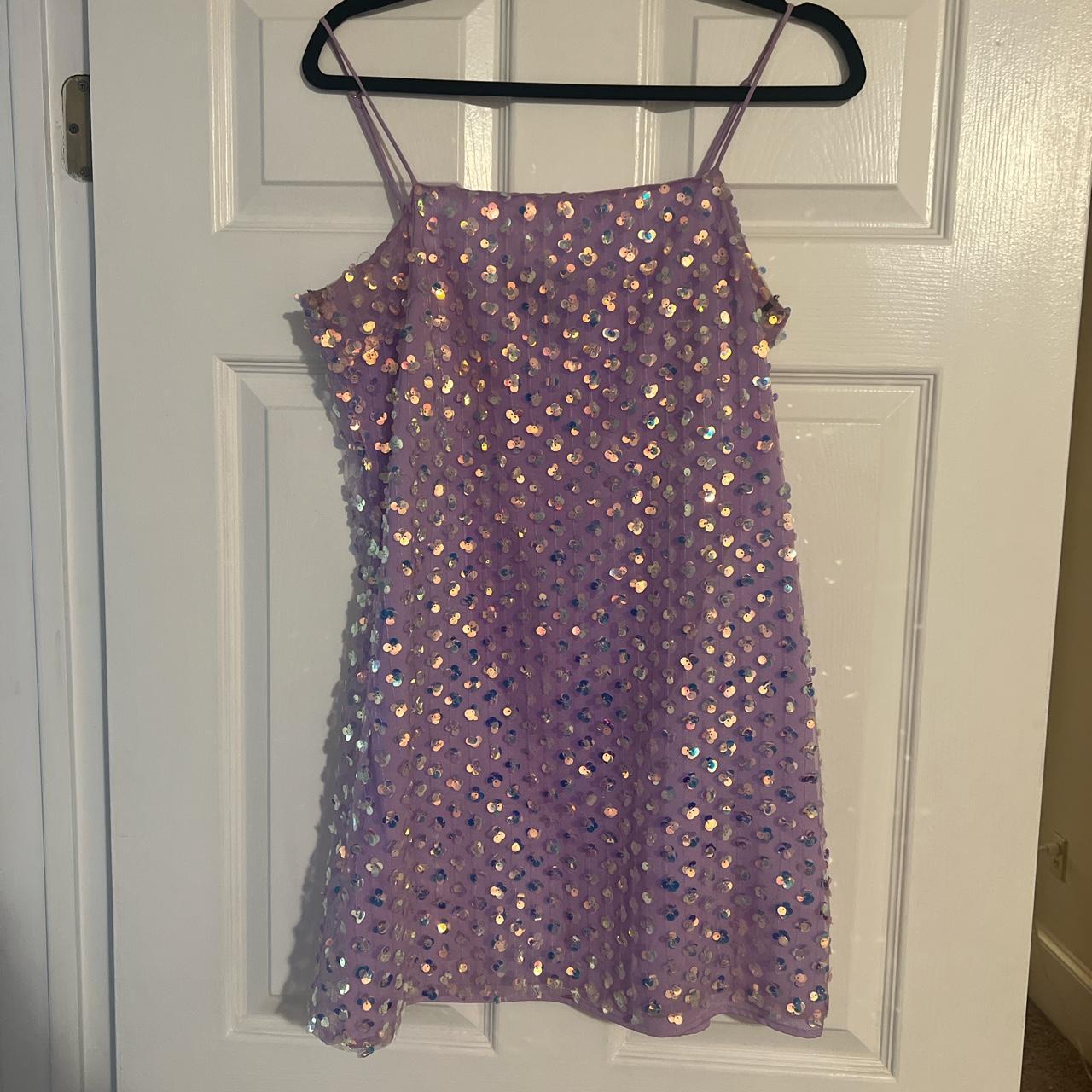 Purple Sequin Mini Dress Forever 21 dress —... - Depop