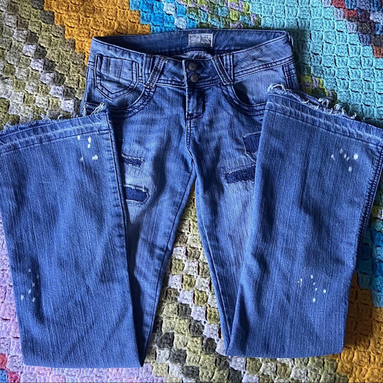 Delia's Women's Blue and Green Jeans | Depop