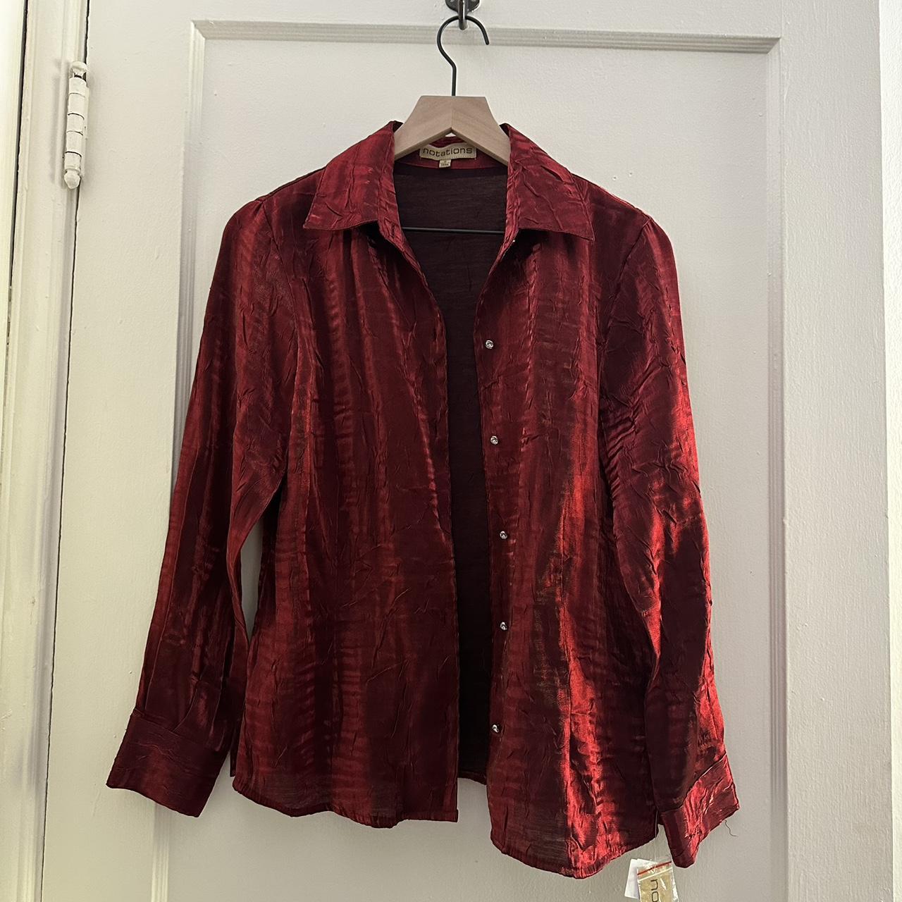 Notations Women's Red and Burgundy Blouse