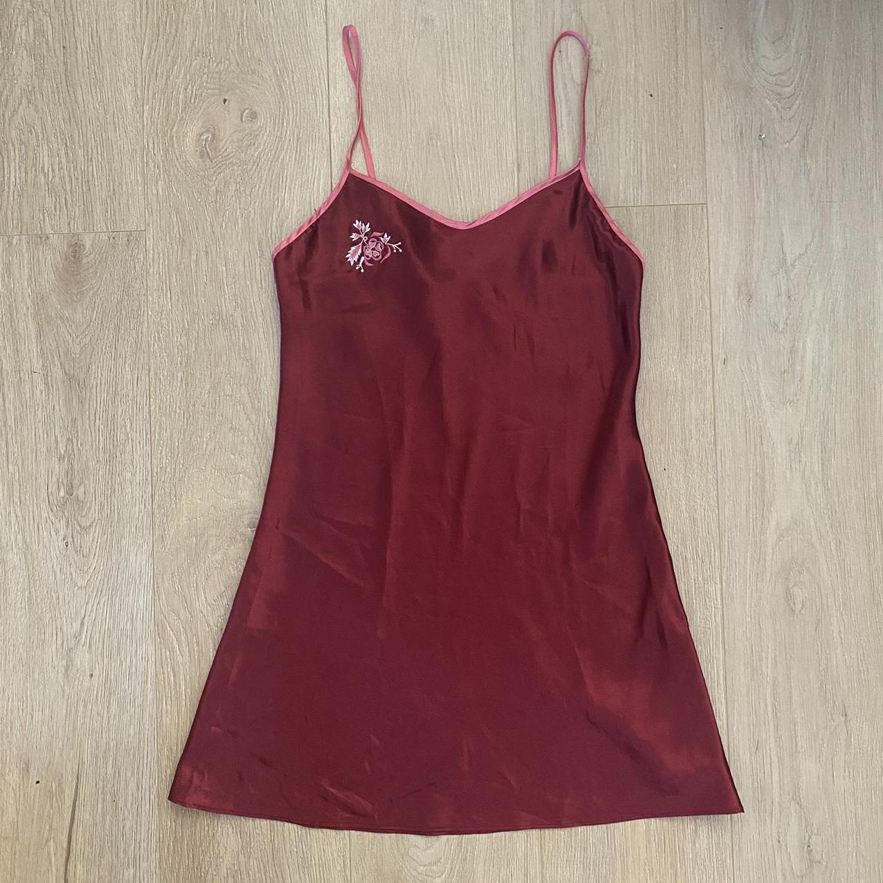 Slip dress vintage silky maroon slip dress or... Depop