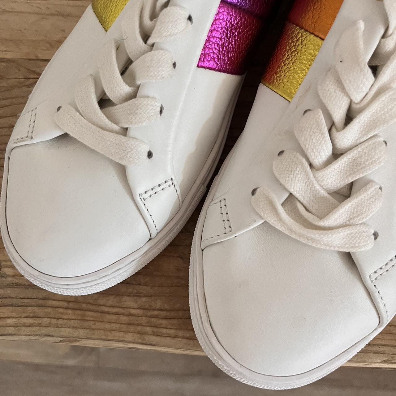 Kurt Geiger rainbow sneakers Some signs of wear - Depop