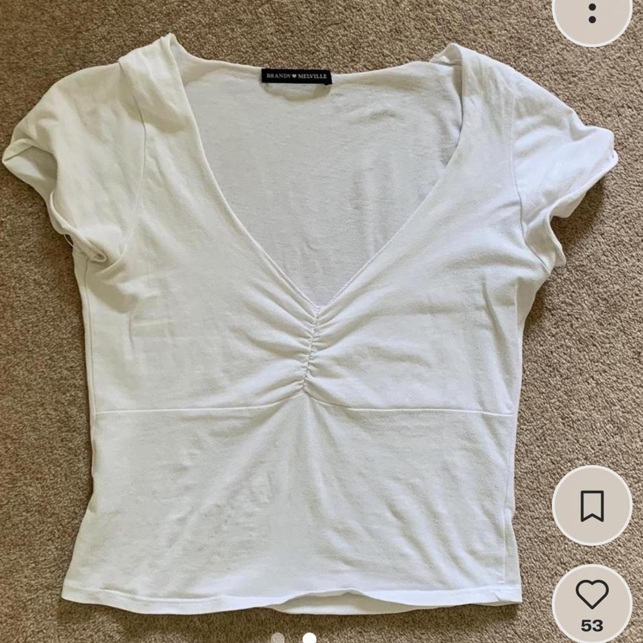 White brandy melville Gina top Good condition Depop