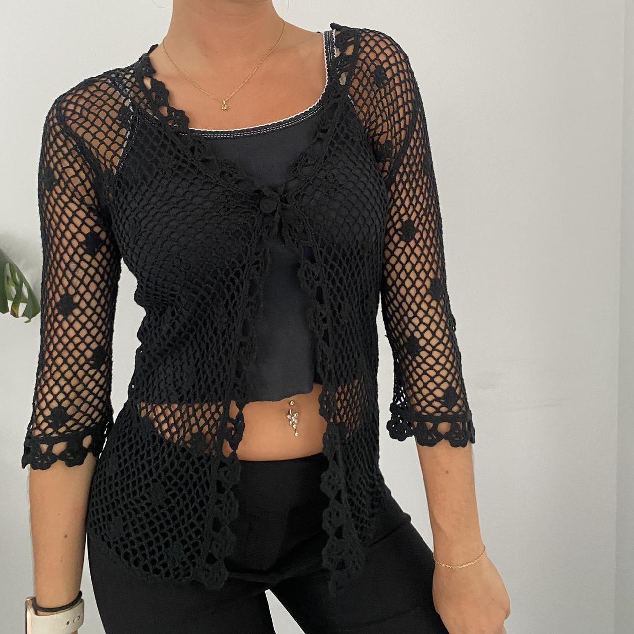 Unique black cardigan 👚 Model size 6-8/ 166cm H ️... - Depop