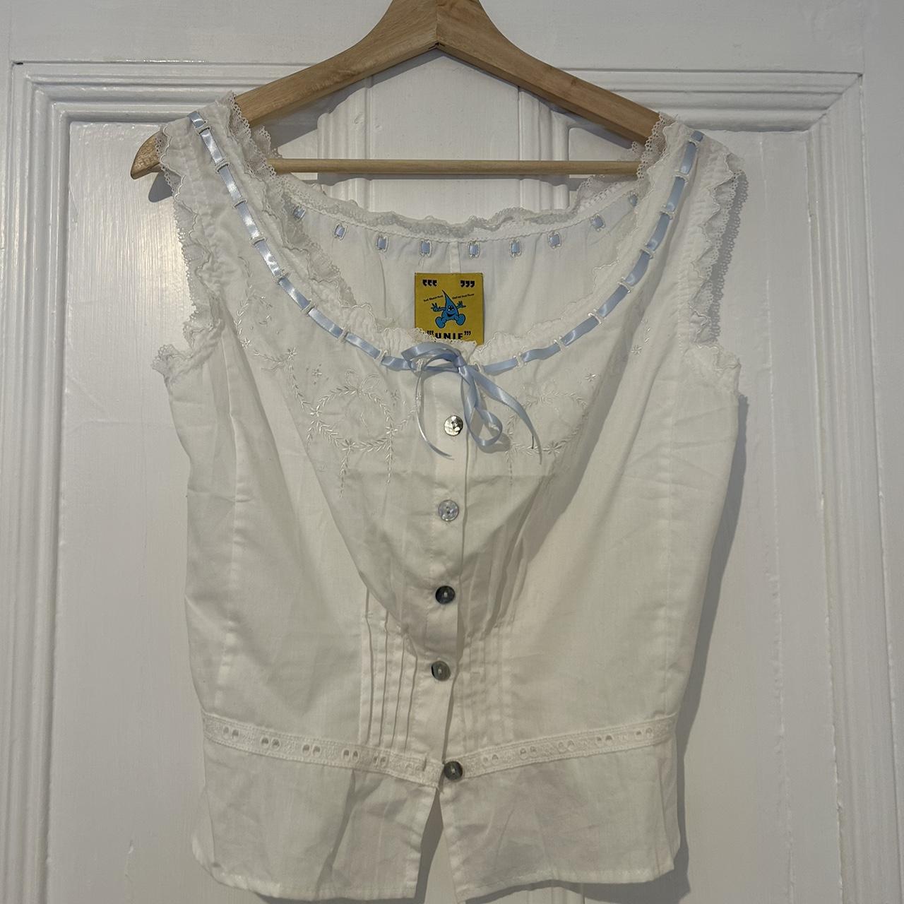 UNIF Rue top beautiful white lace blouse with... Depop