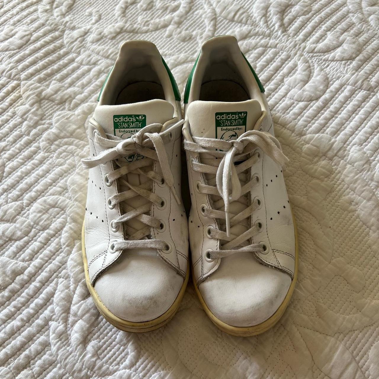 Adidas Women's White and Green Trainers | Depop