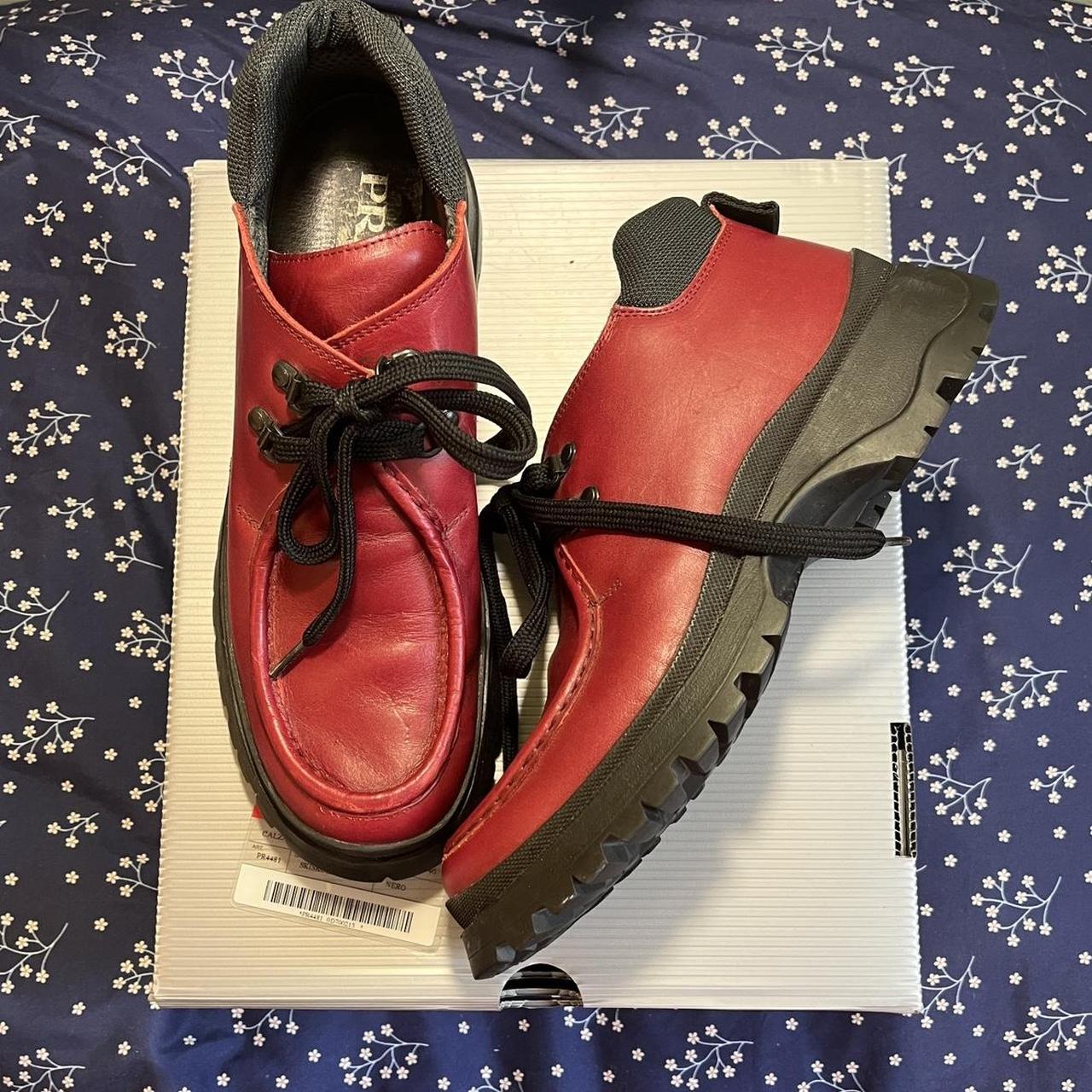 Beautiful Prada rain boots in the color burgundy, - Depop