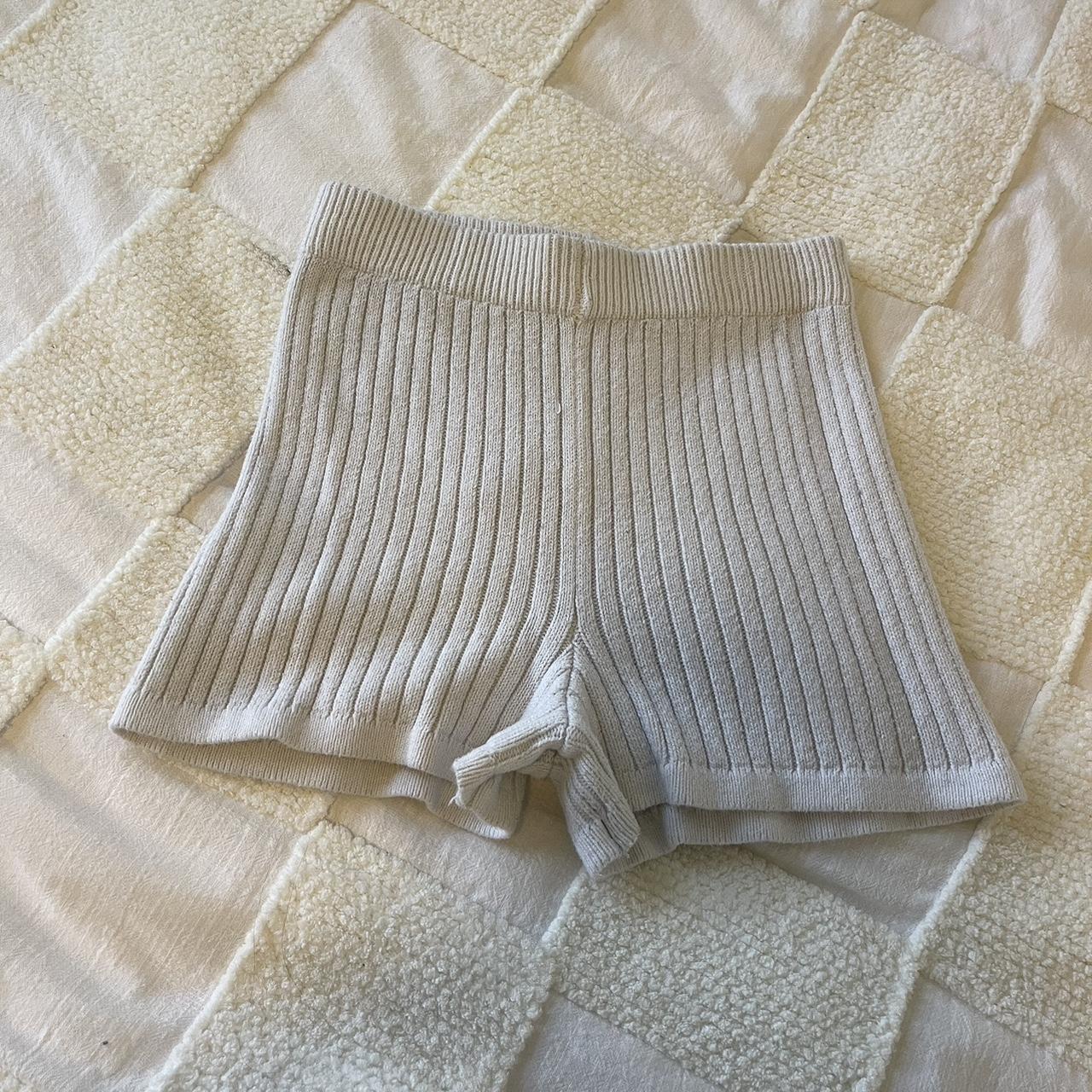 ONE MILE white knit shorts - Depop