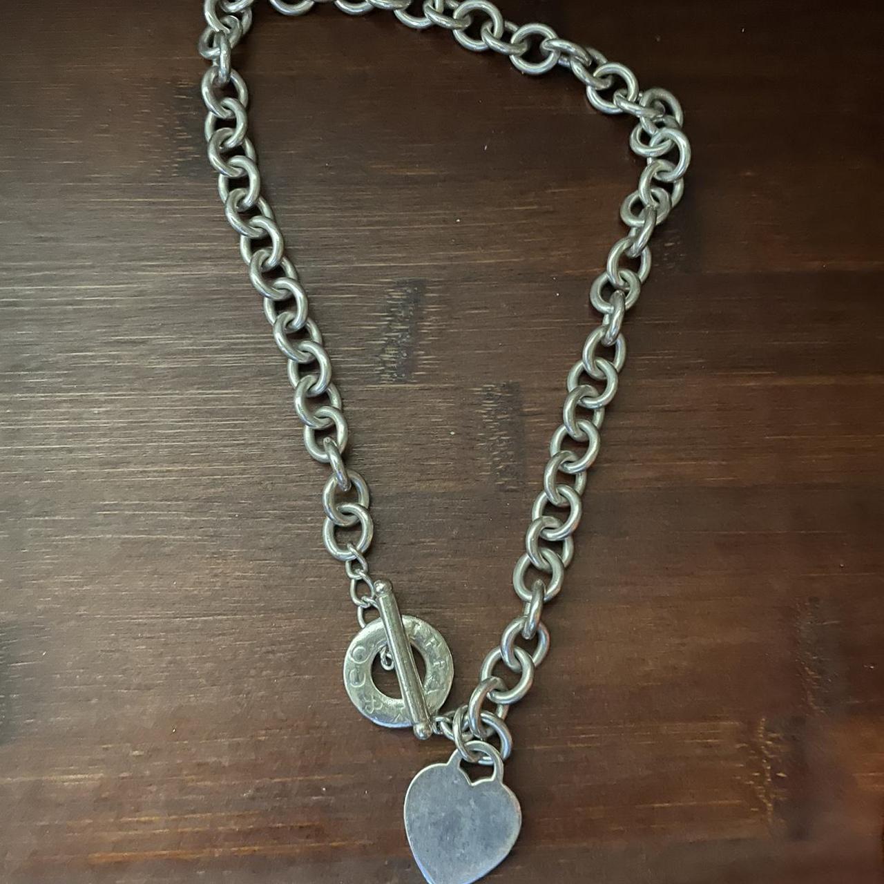 Authentic 2000s Tiffany Heart Toggle Chain Necklace... - Depop