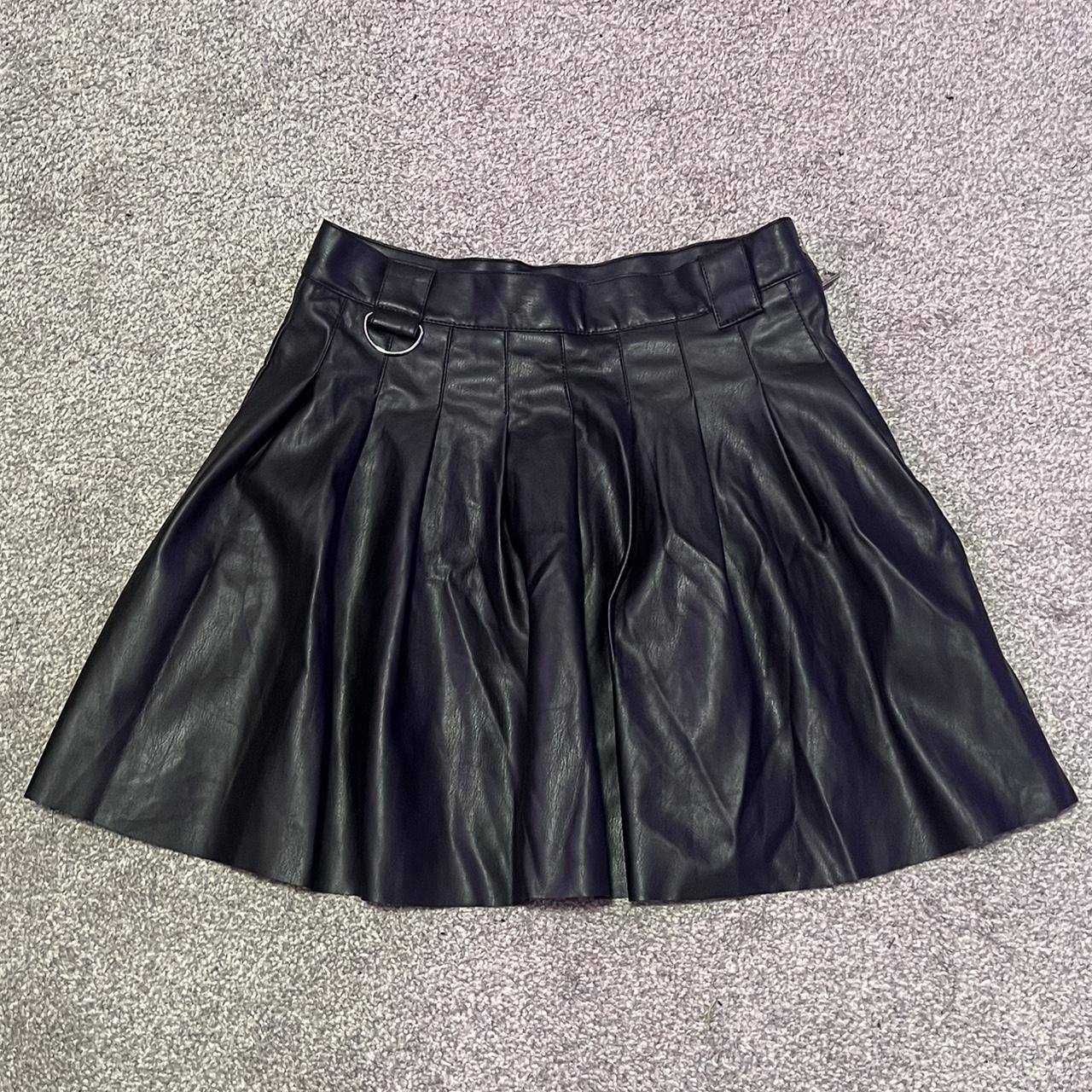 bershka checked pleated mini skirt in mint