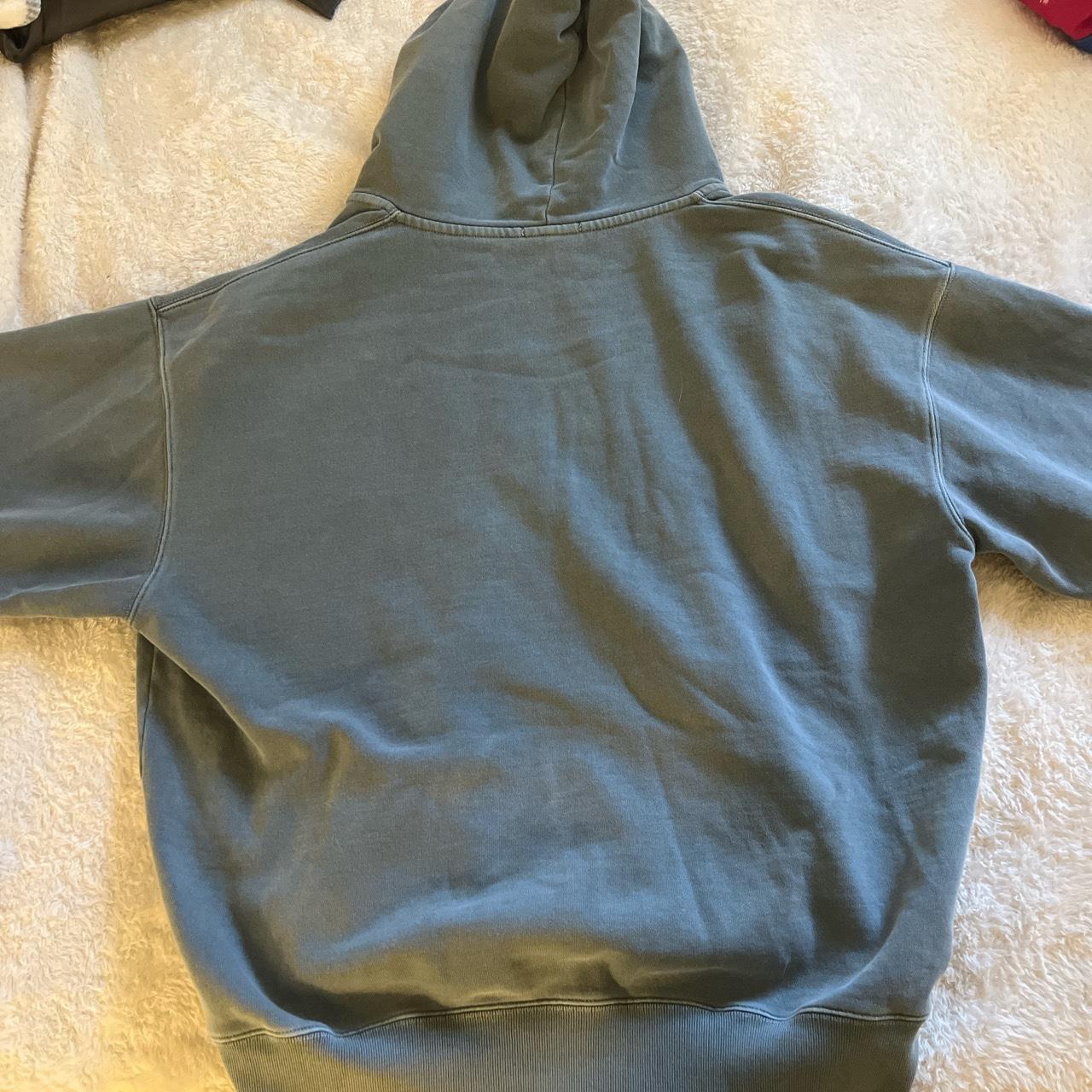Brandy Melville sage green zip up oversized hoodie,... Depop