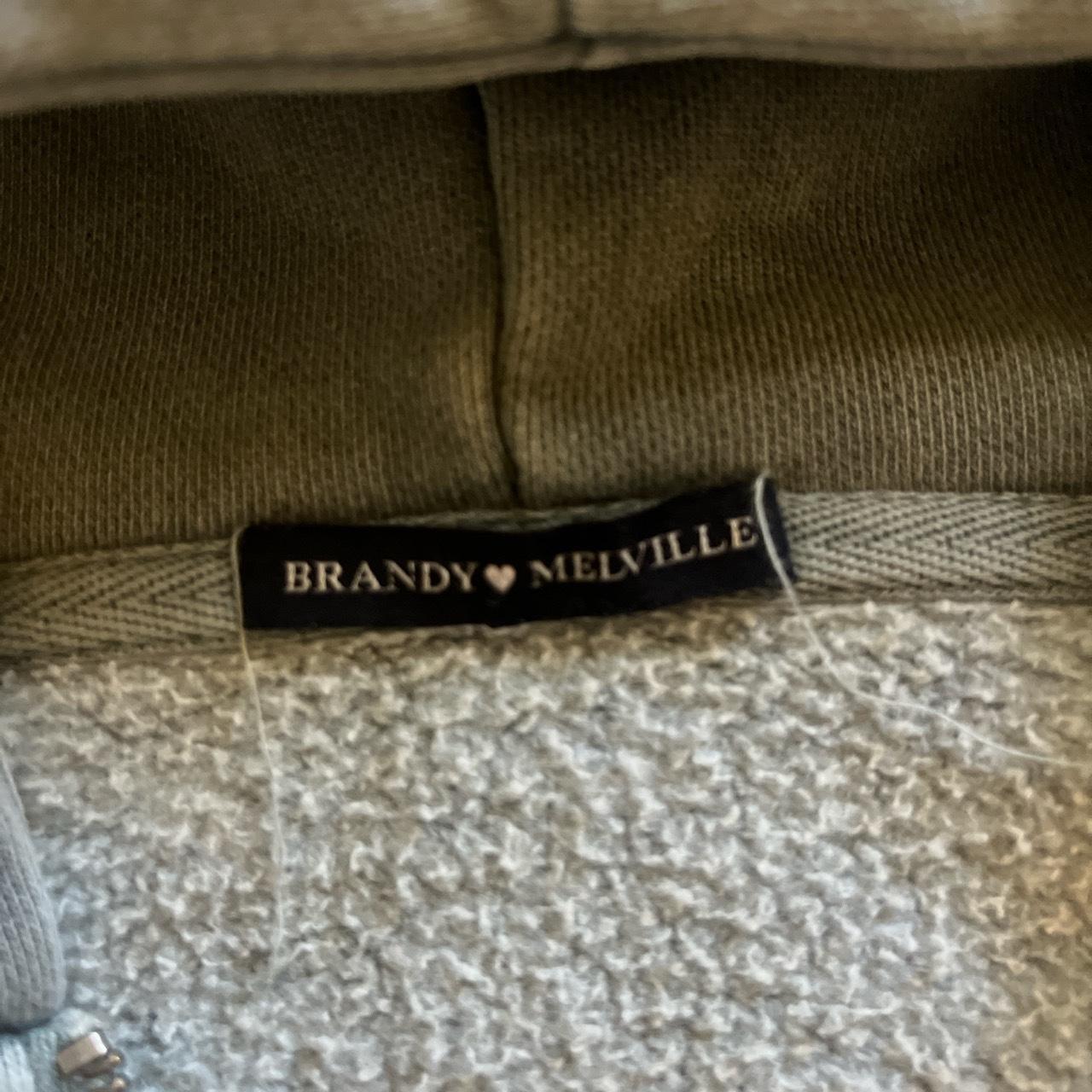 Brandy Melville sage green zip up oversized hoodie,... Depop