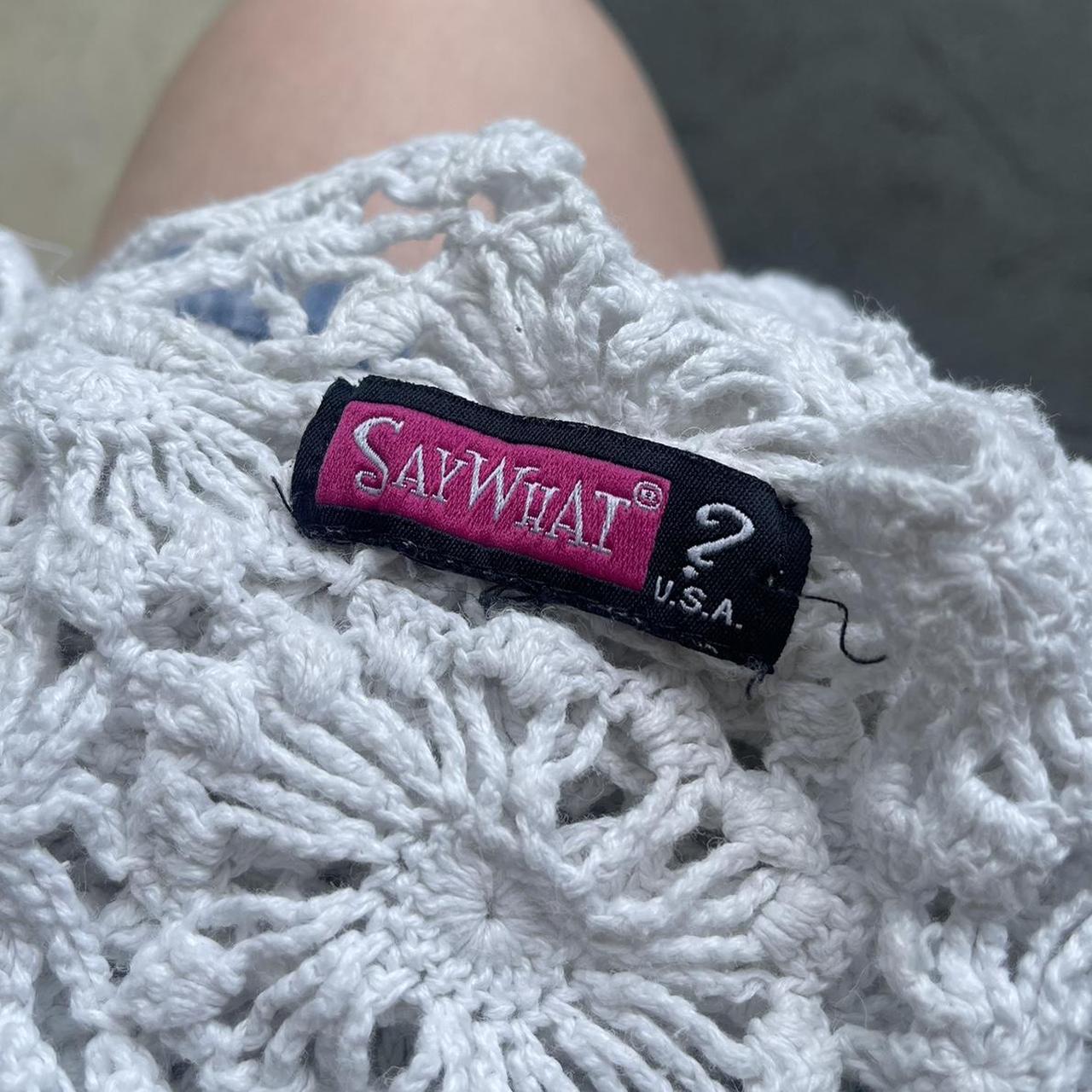 Women's Top - White - S – White crochet top Size … - image 4