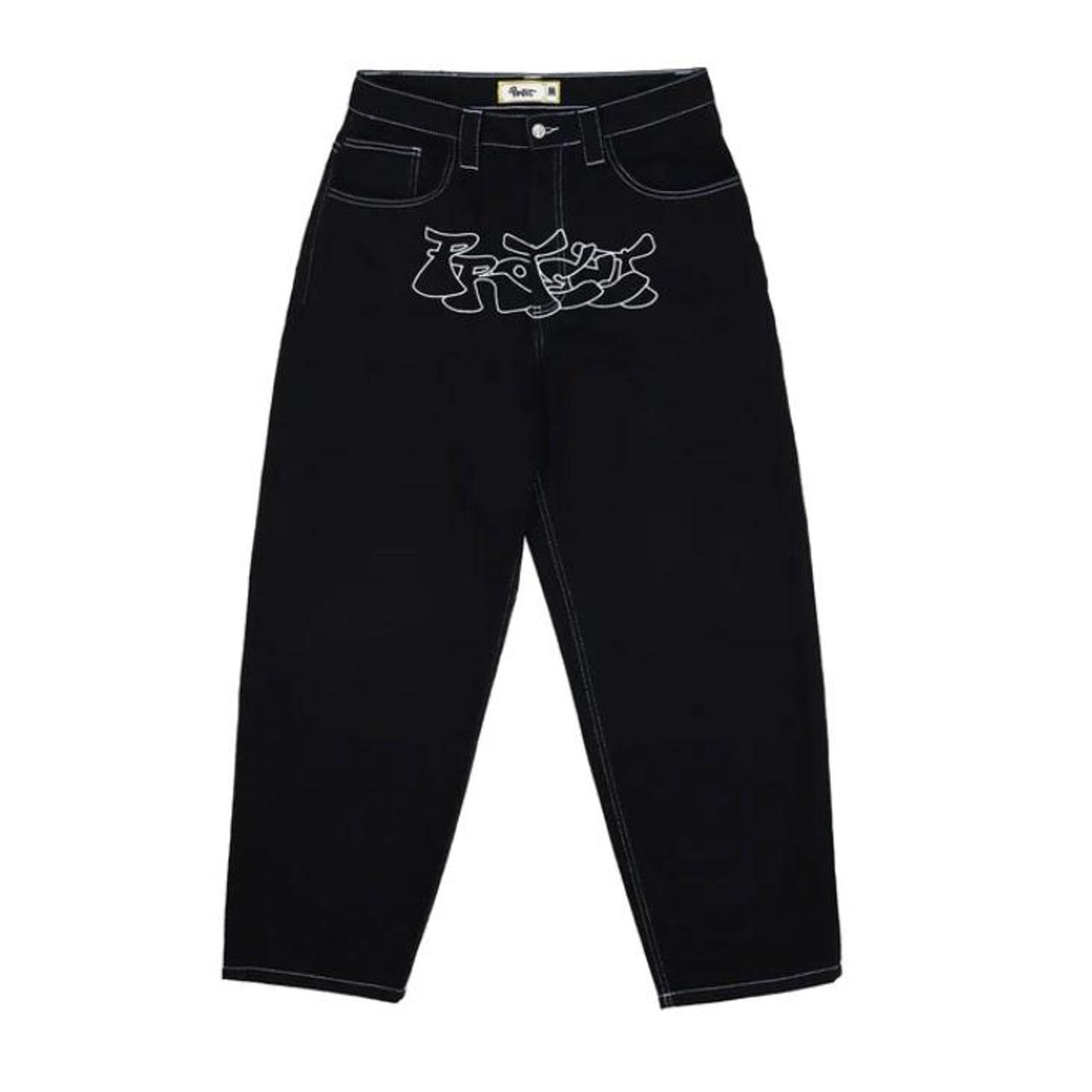 Scribble Black Bonkers Denim Protect LDN Jeans Sold... - Depop