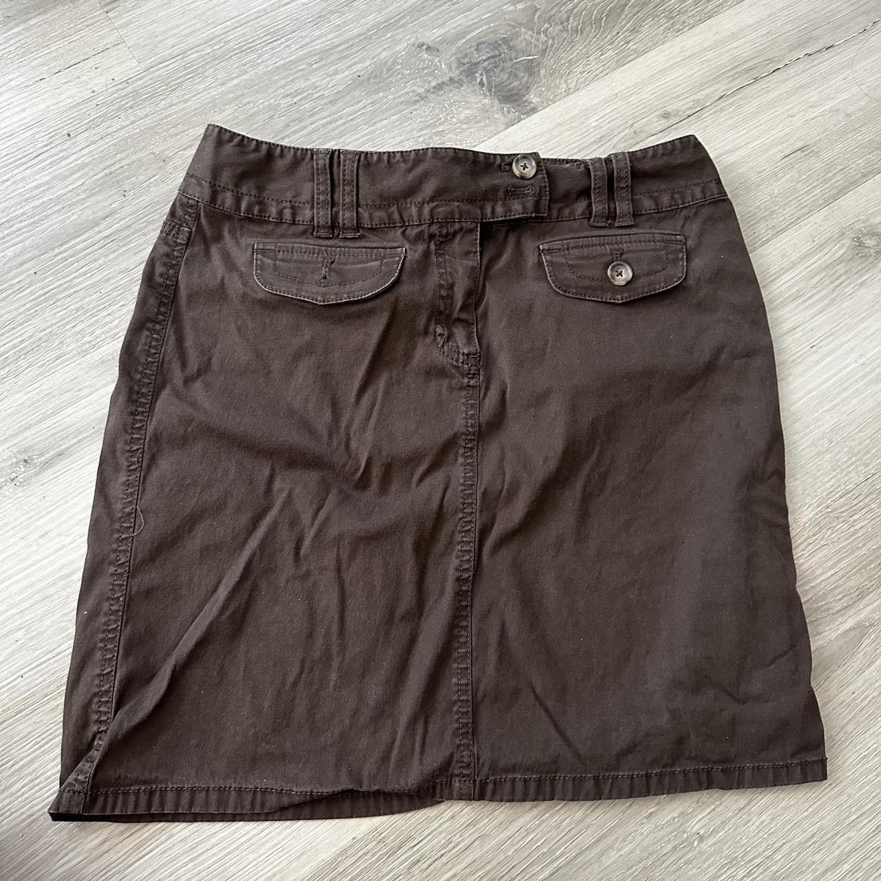 Y2K Brown Ann Taylor Skirt Size 6P Measurements... - Depop