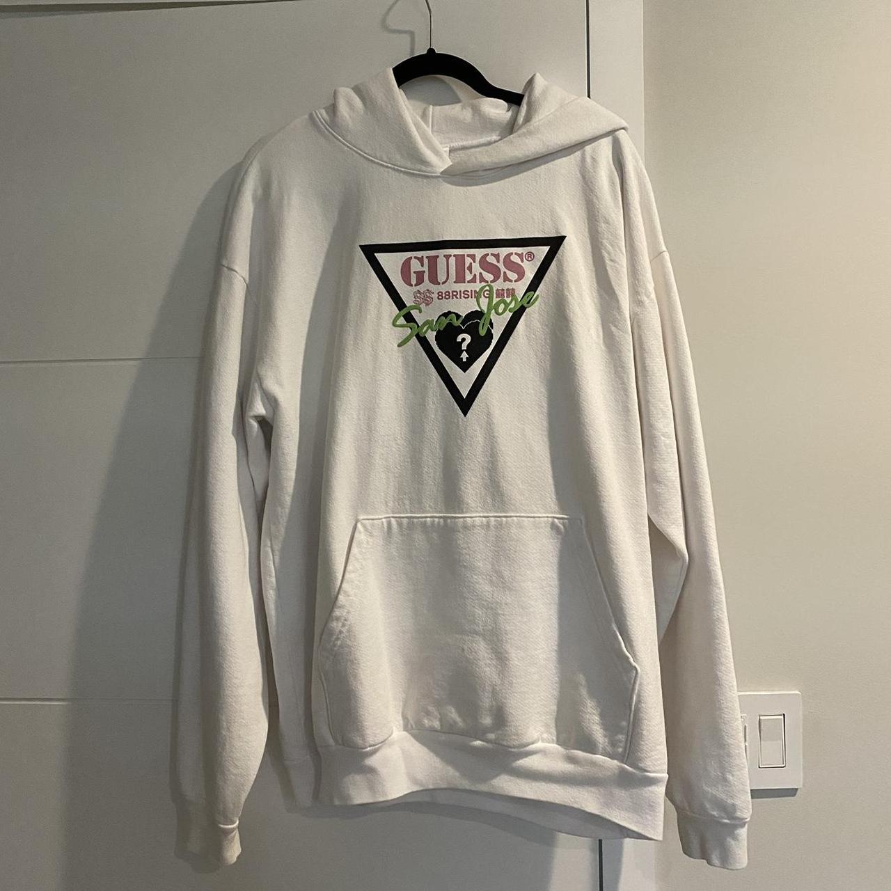 88 rising x Guess white san jose hoodie stains... - Depop