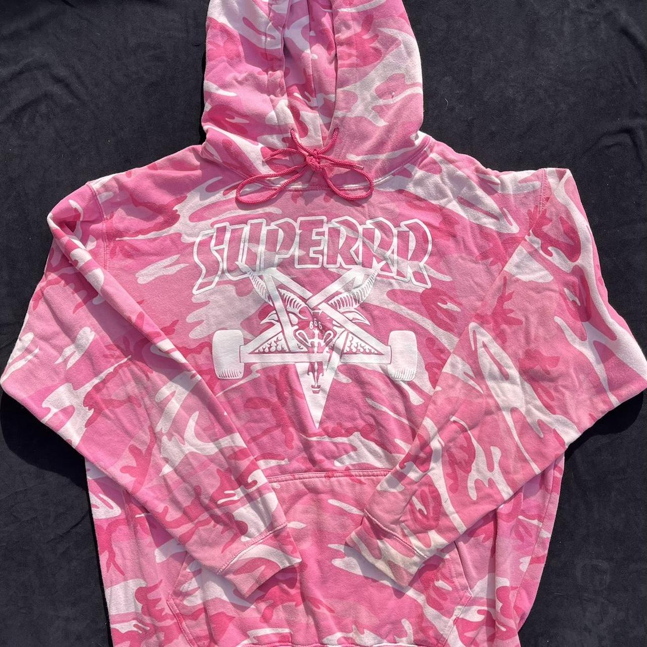 Pink camo 2024 thrasher hoodie