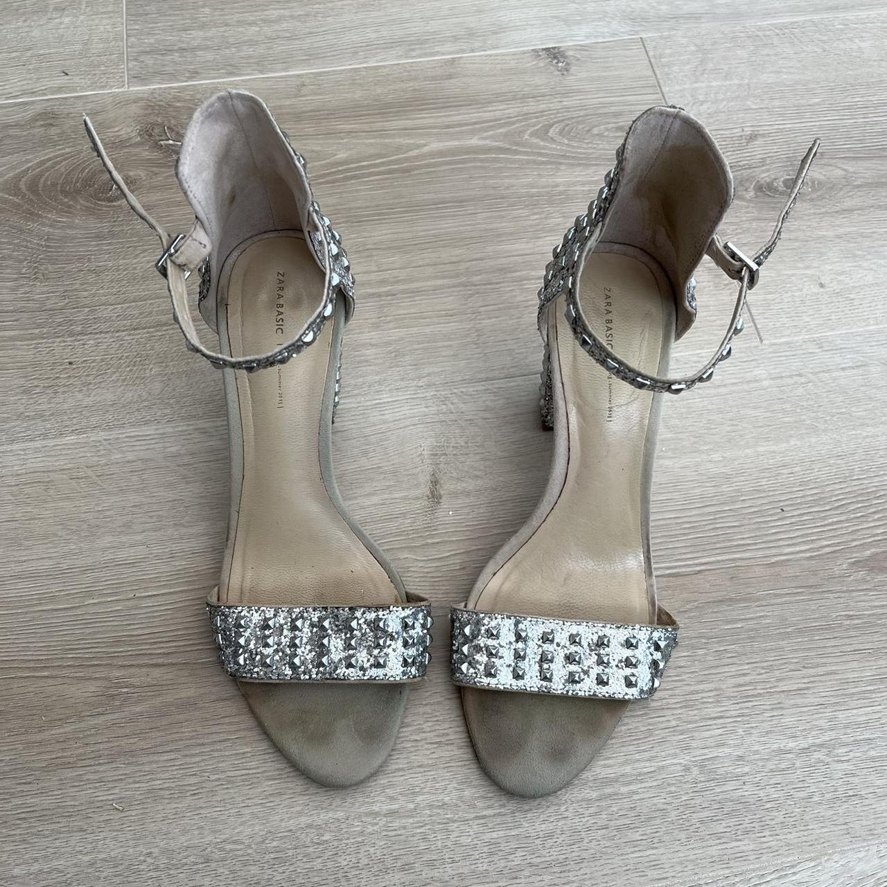 Zara Women's Silver Sandals | Depop