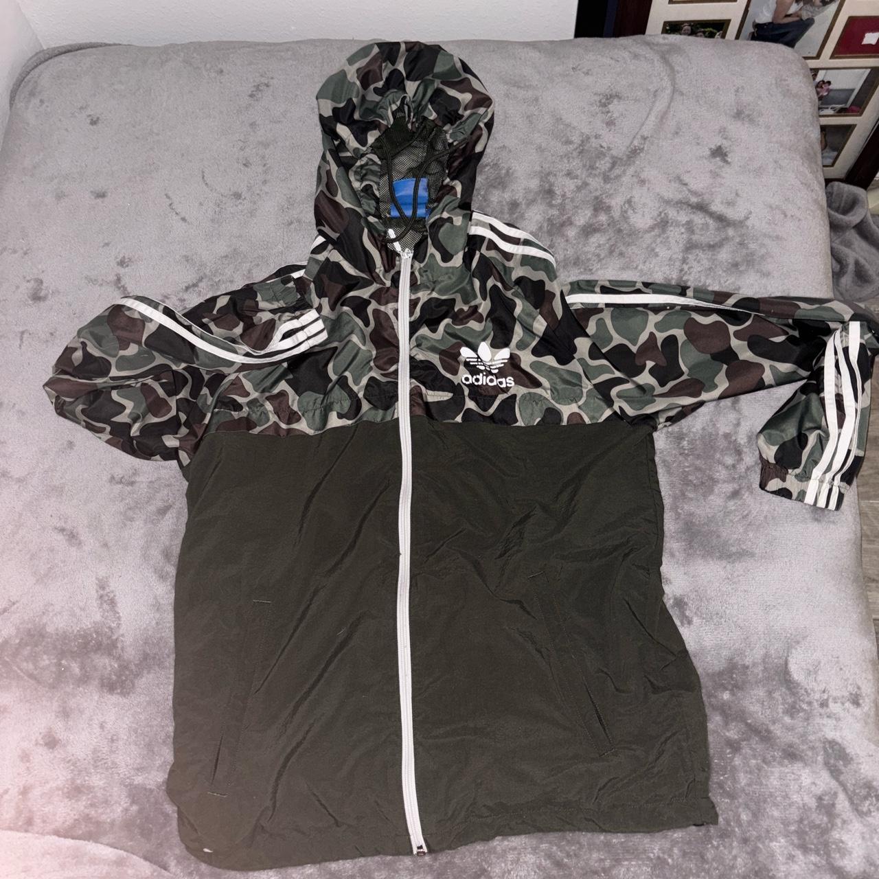 Adidas originals split khaki camo windbreaker online