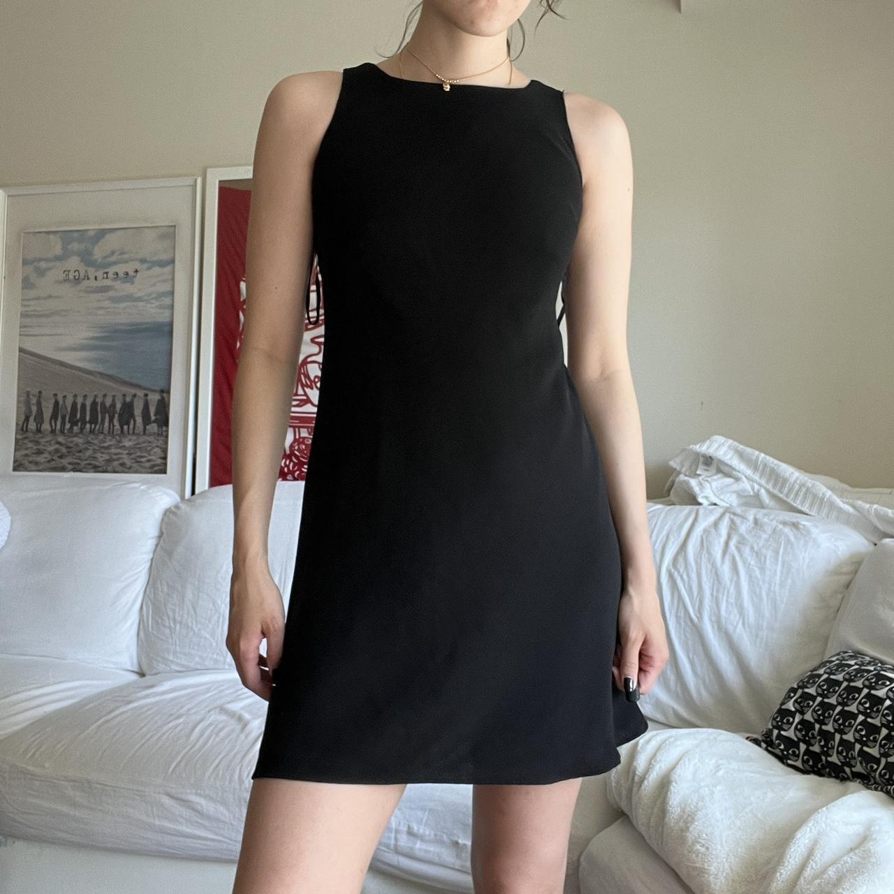 evan picone a line shift black tank top mini dress....