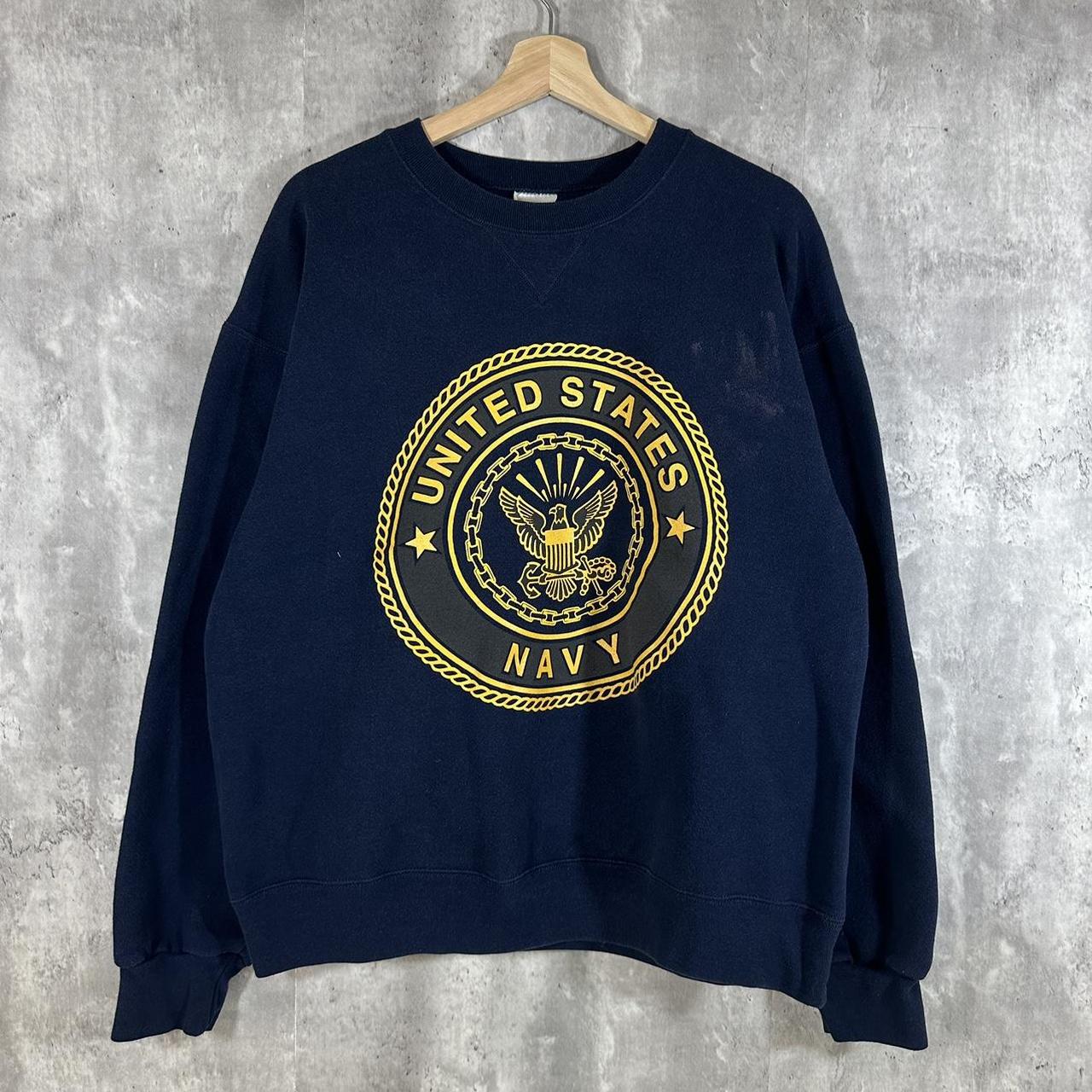 United States Navy Blue Sweater Labelled Size:... - Depop