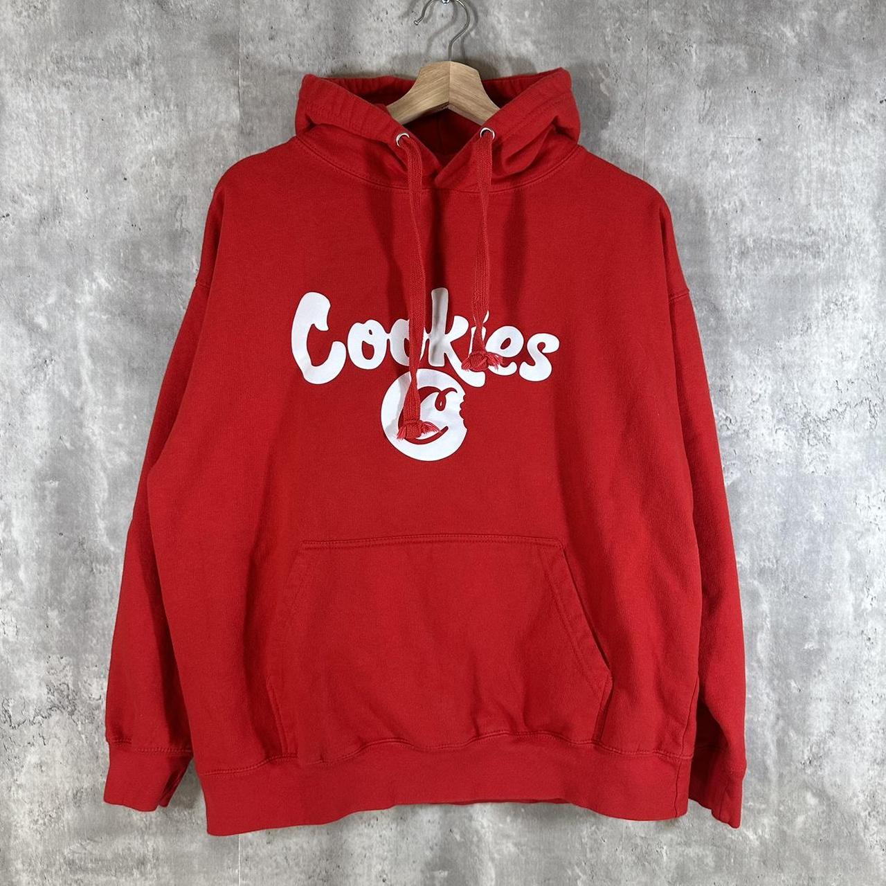 Cookies Hoodie Red Labelled Size: N/A Recommended... - Depop