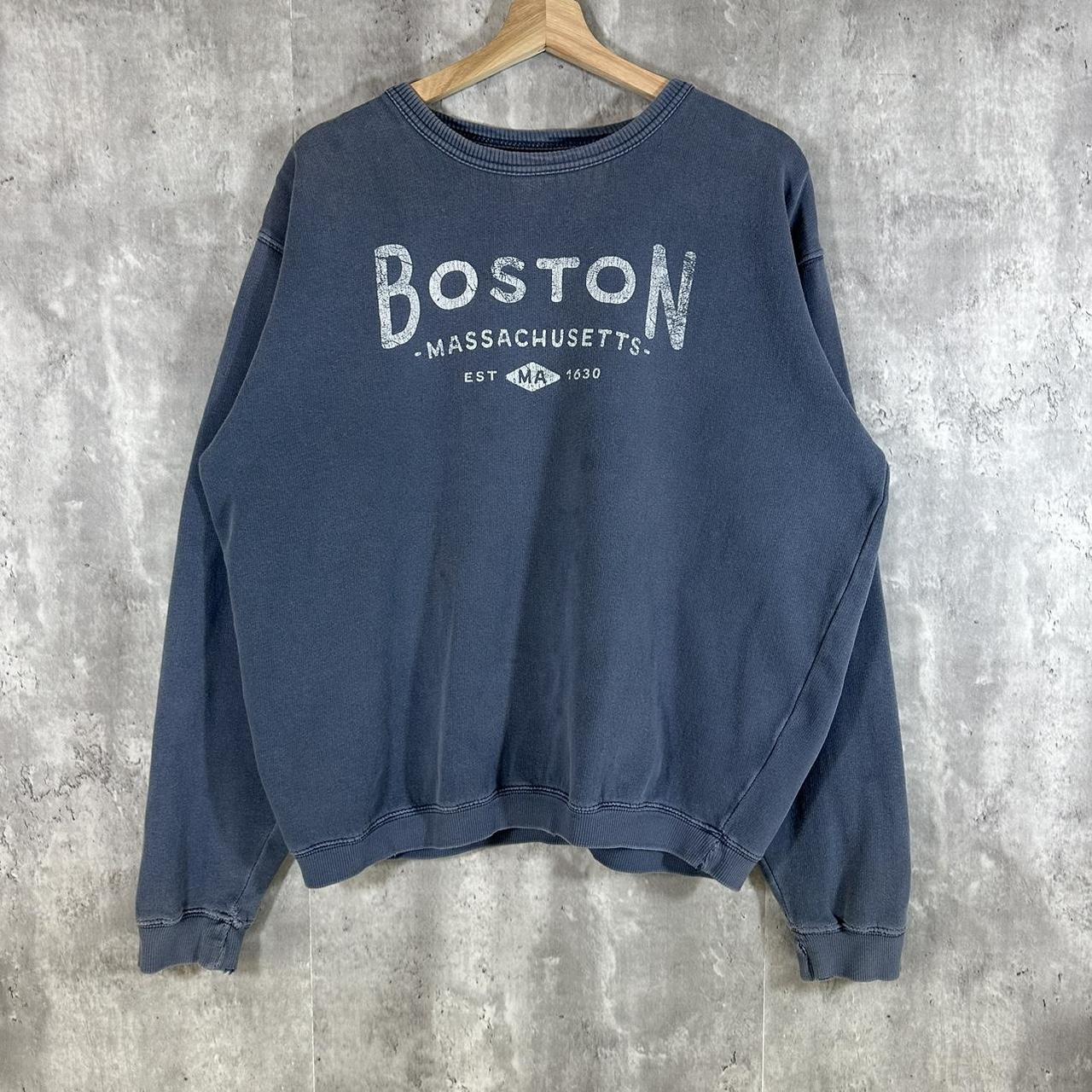 Boston Massachusetts Blue Sweater Labelled Size:... - Depop