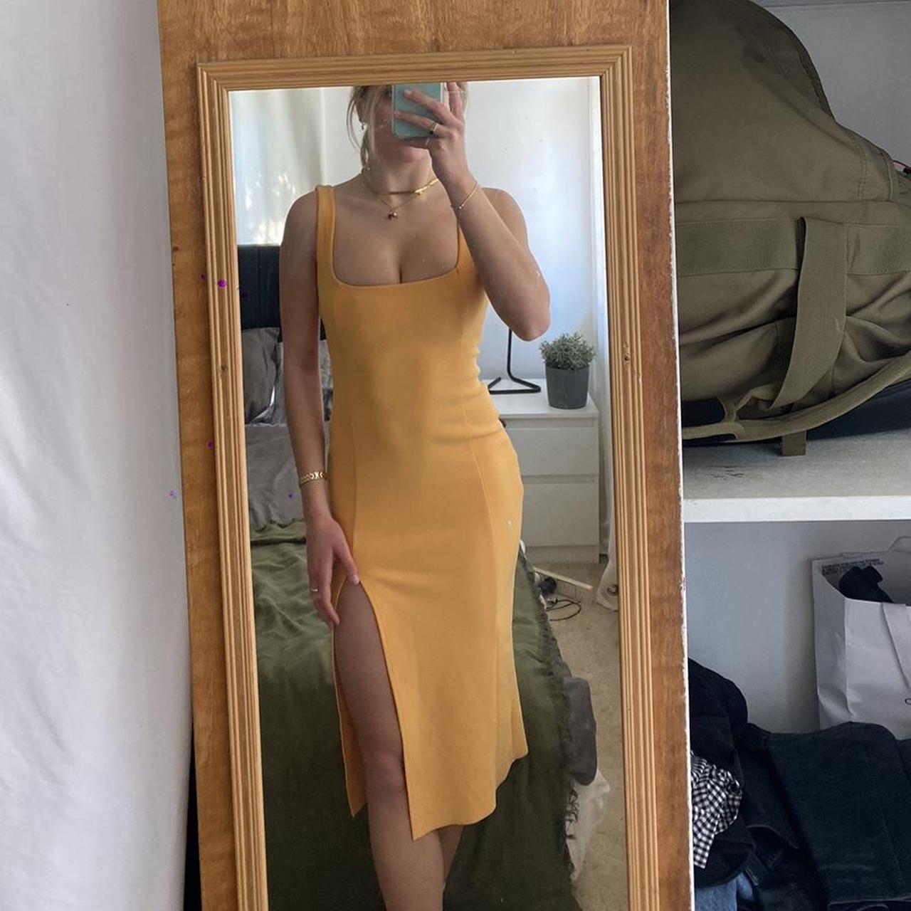 Bec and bridge dress. Mango yellow. Seen on Kendall. Depop