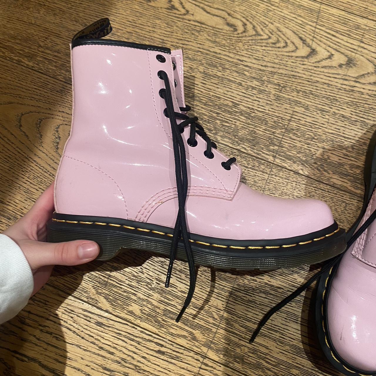 pink shiny boots