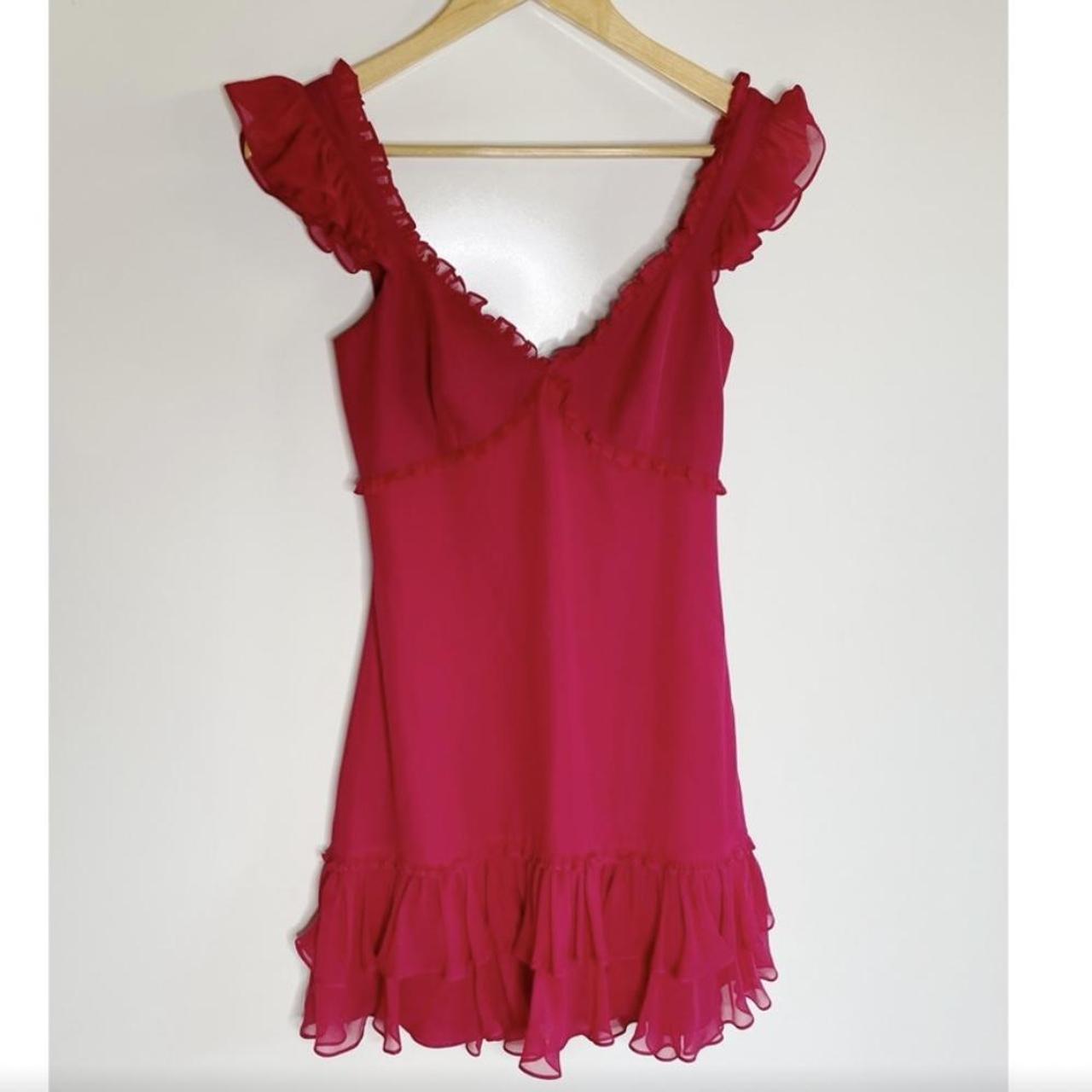 Cinq a Sept Women's Red and Pink Dress (2)