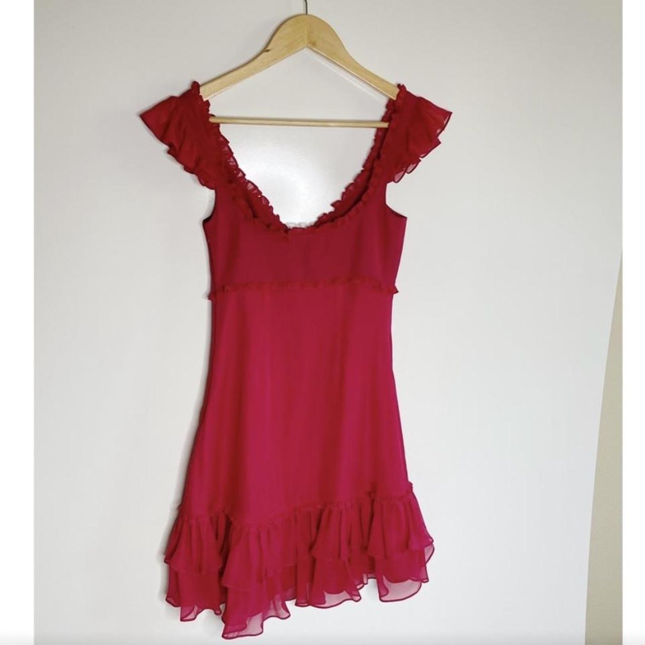 Cinq a Sept Women's Red and Pink Dress (3)