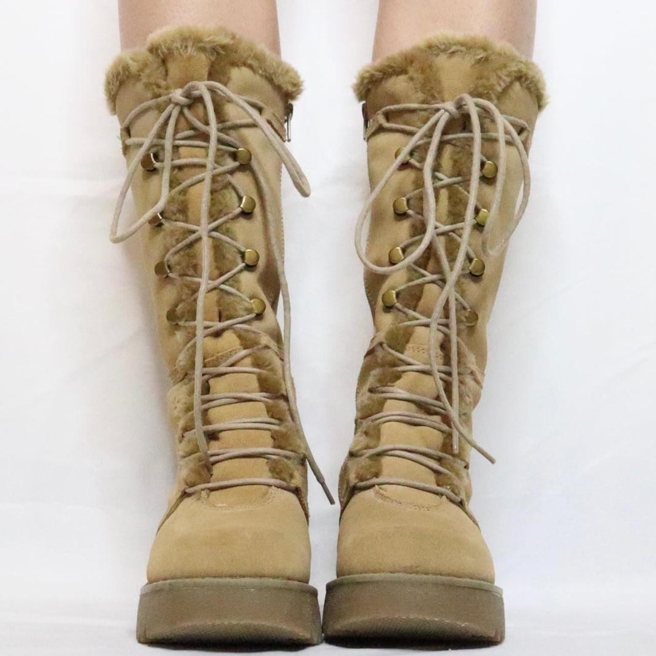 womens tan lace up boots