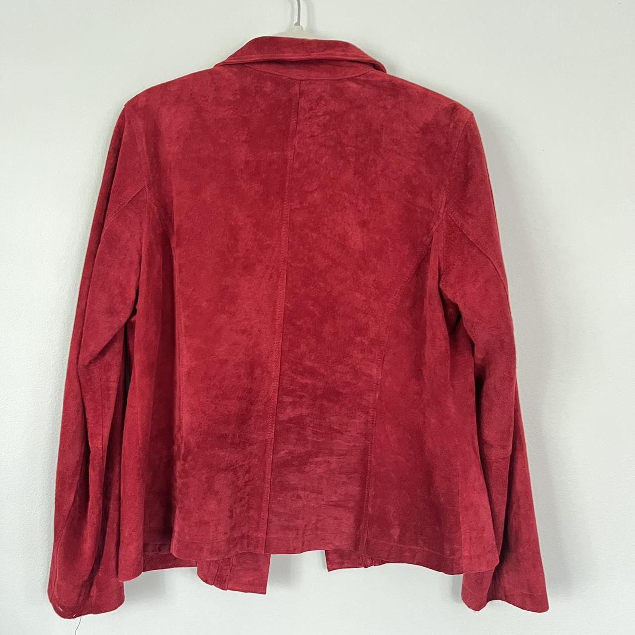 Red genuine leather/suede jacket, 100% genuine