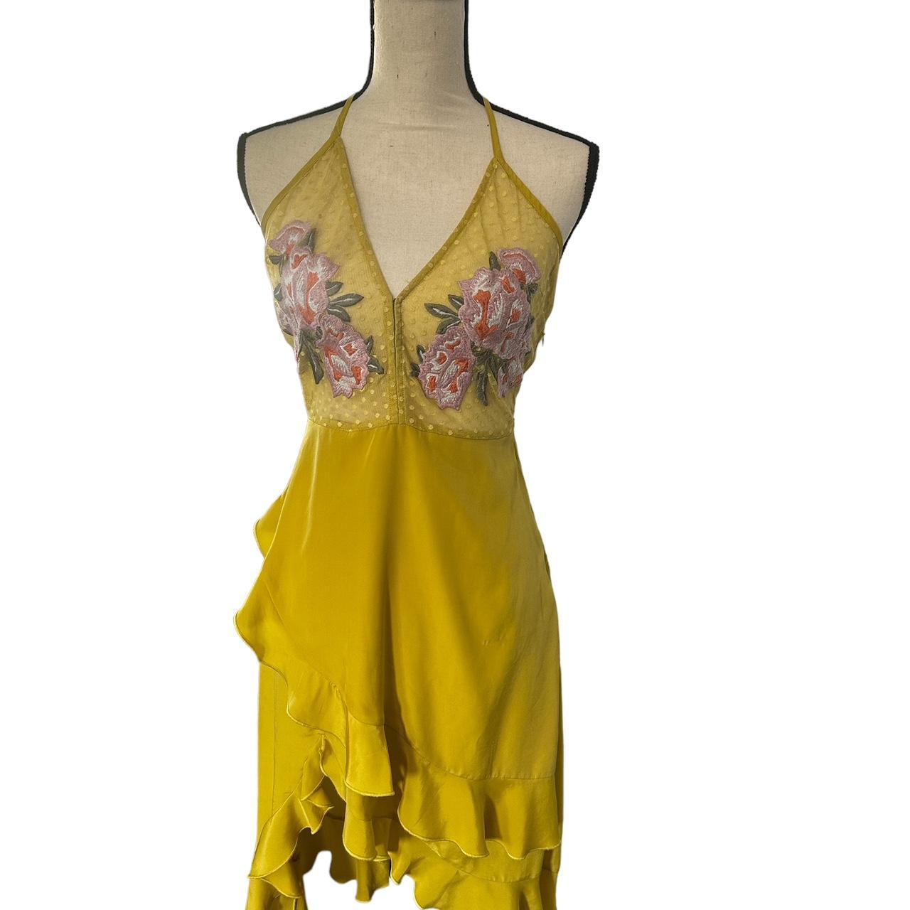 🌼 Cleobella Yellow Dress with Pink Flowers 🌼 Step... Depop