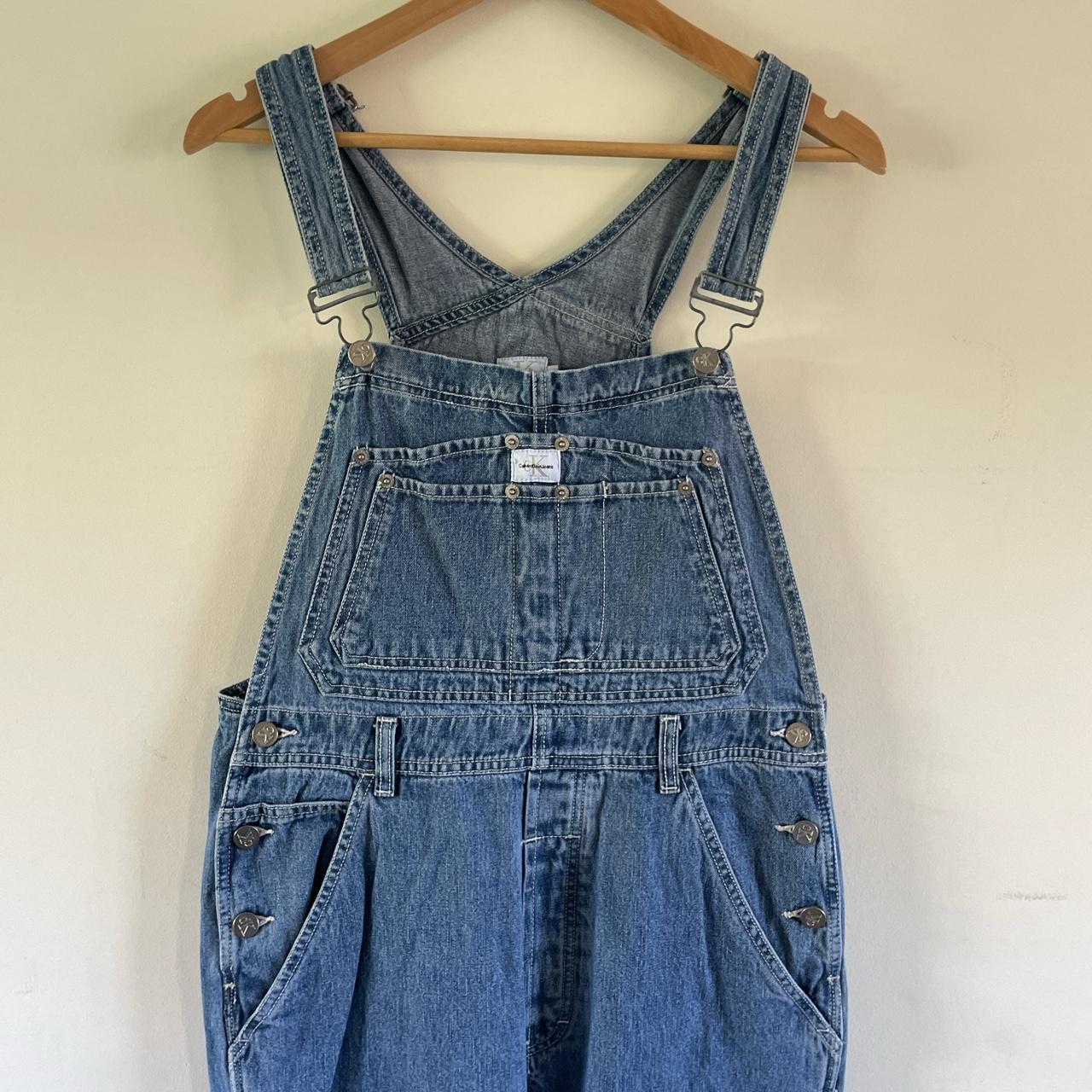 Calvin Klein Women's Blue Dungareesoveralls Depop