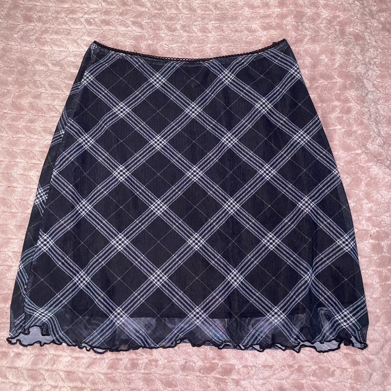 h m plaid black mini skirt lightly worn like new Depop