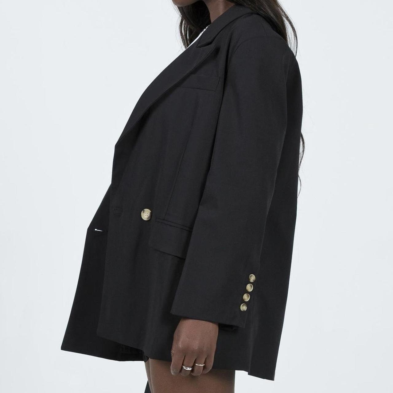 Princess Polly Women's Black Coat Depop