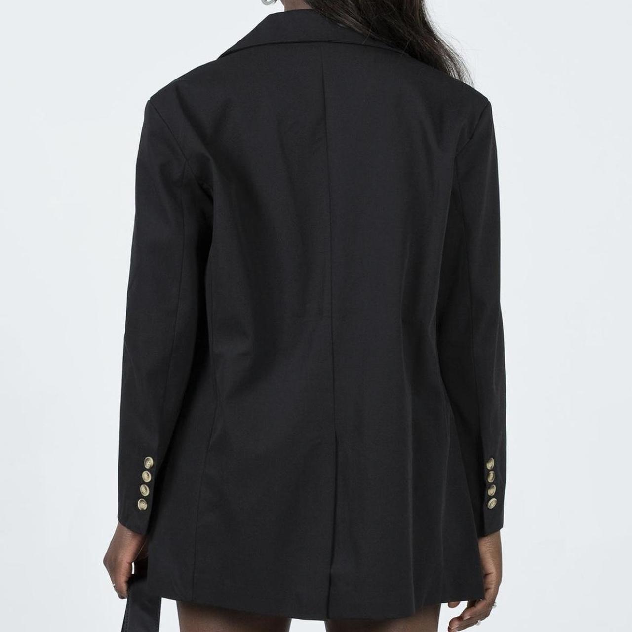 Princess Polly Women's Black Coat Depop