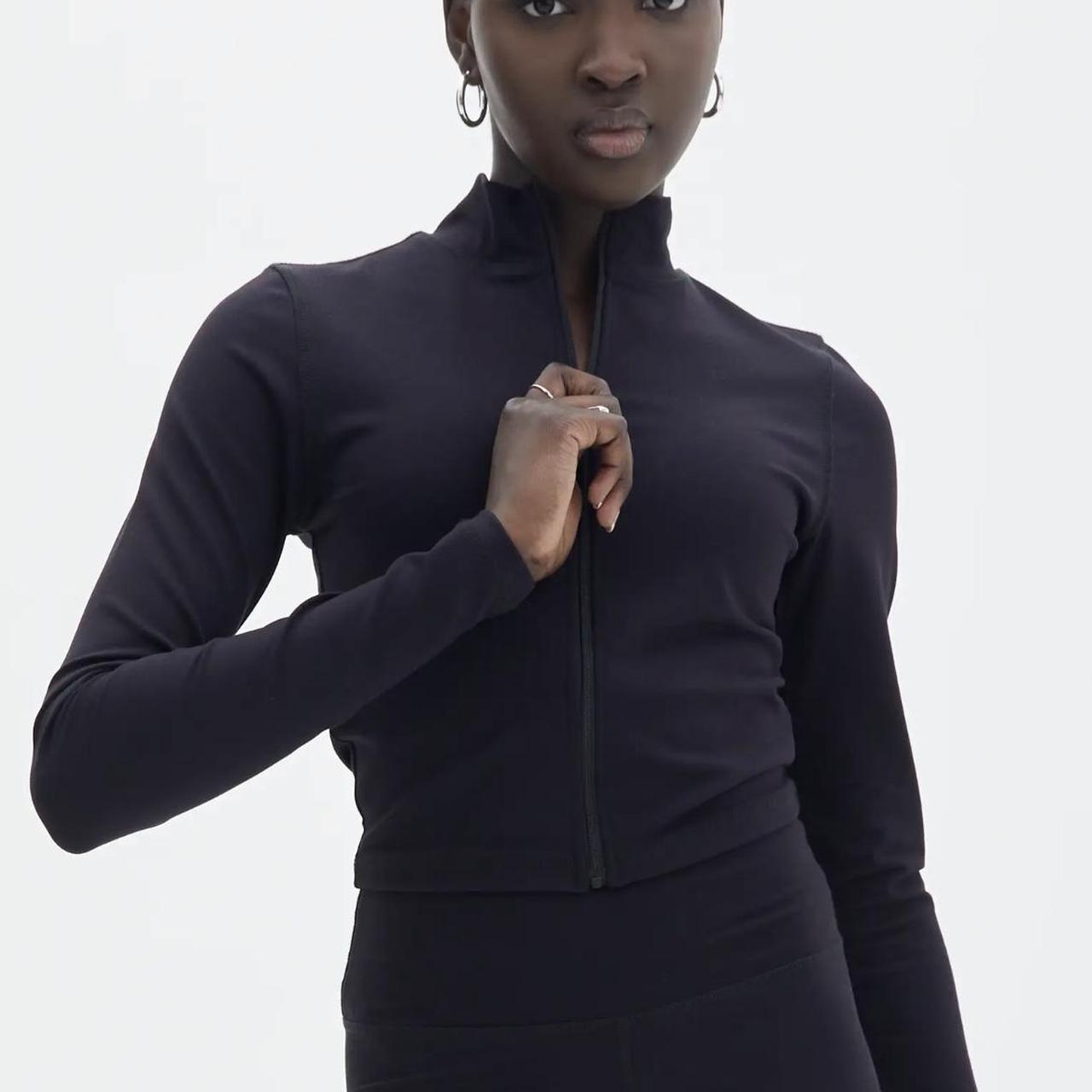 glassons active supersoft long sleeve zip front crop... Depop