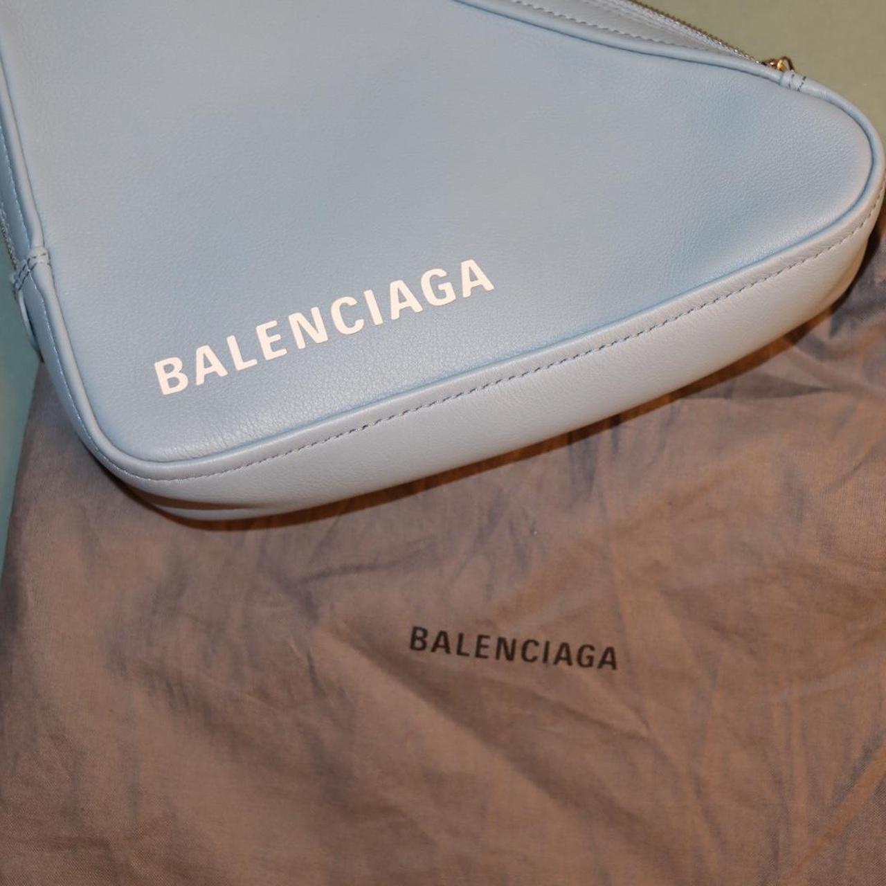 balenciaga blue triangle bag