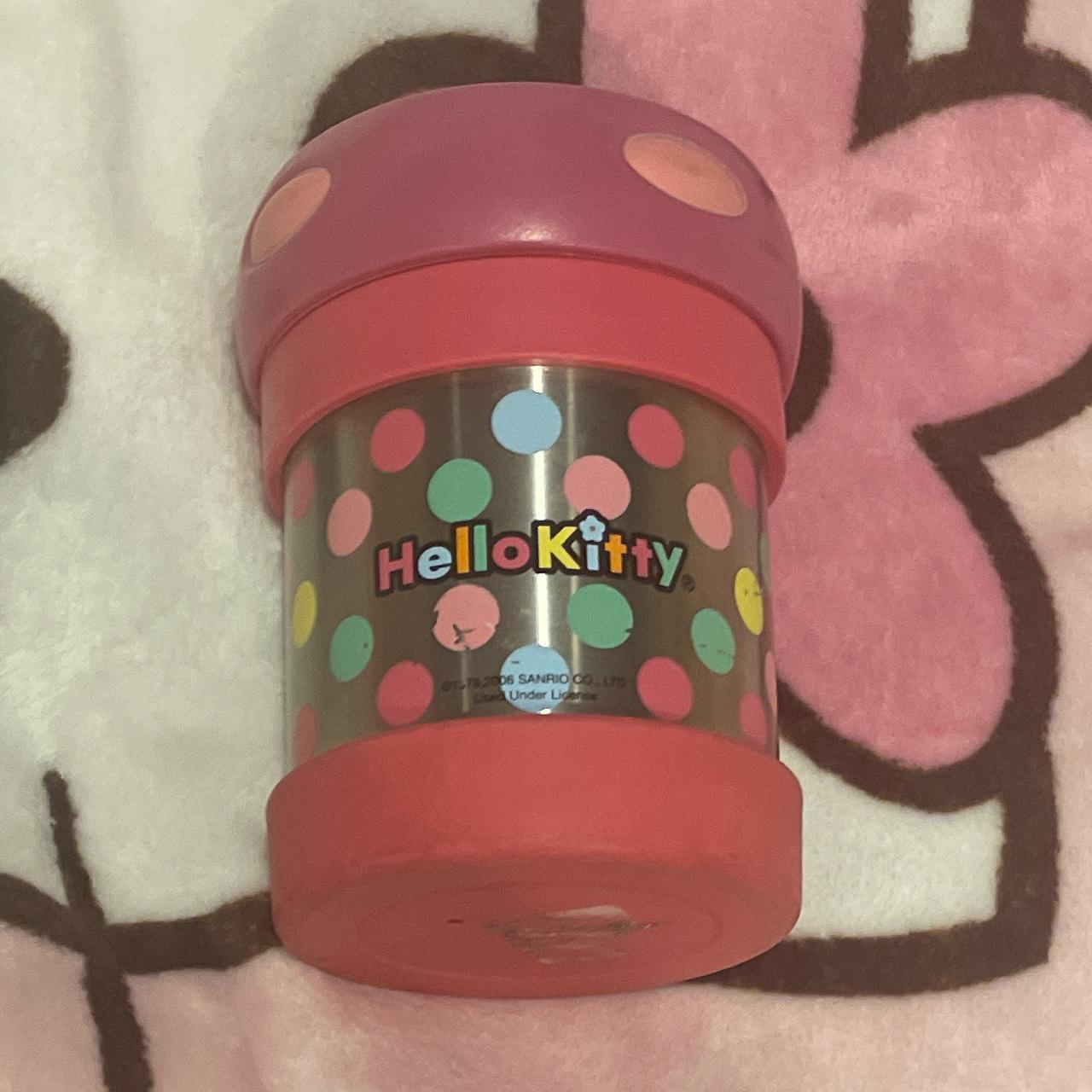 hello kitty thermos - has many scuffs/markings but - Depop