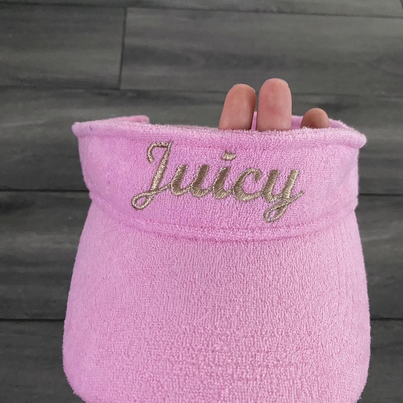 Juicy Couture Women's Pink and Gold Hat | Depop