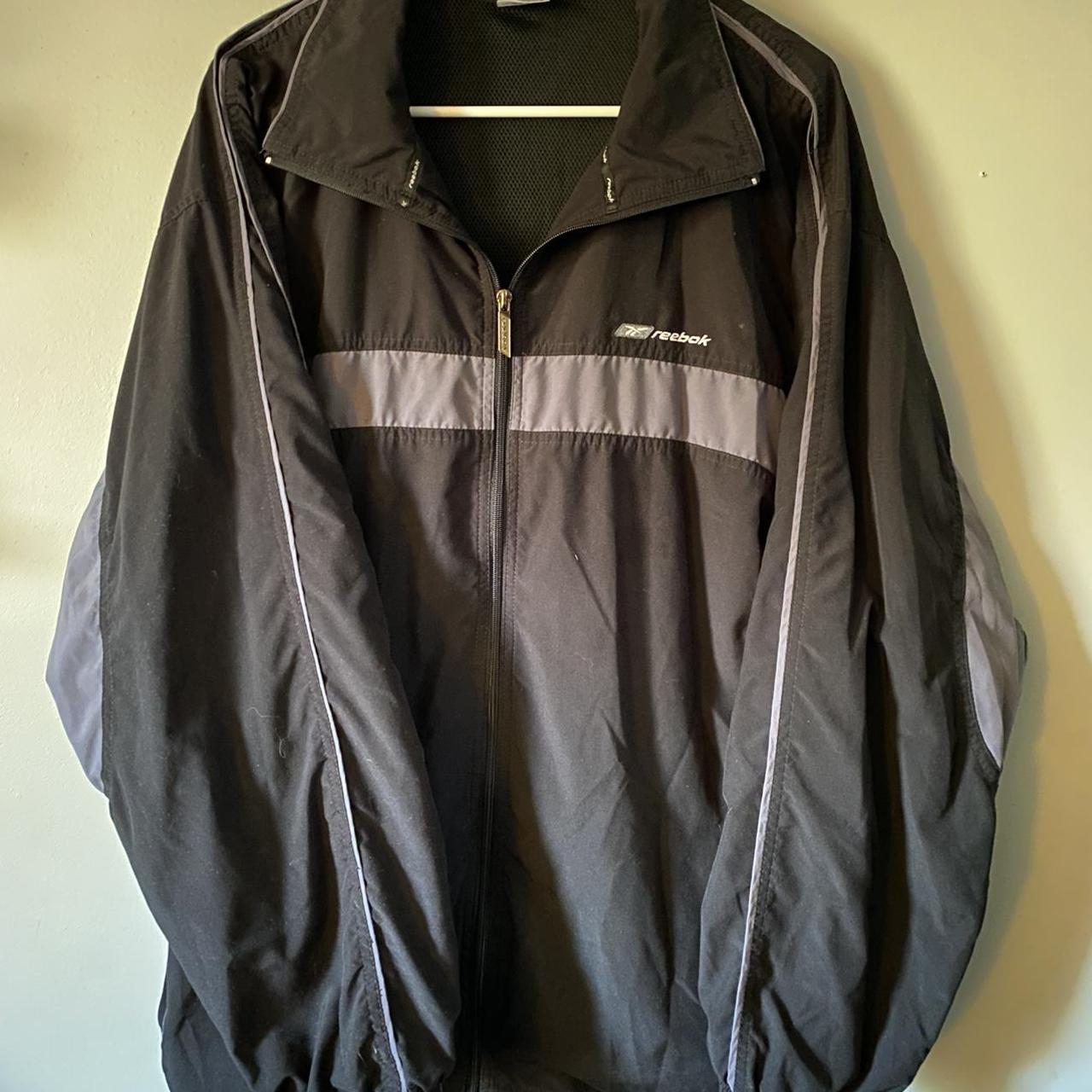 Reebok Men's Black and Grey Jacket | Depop