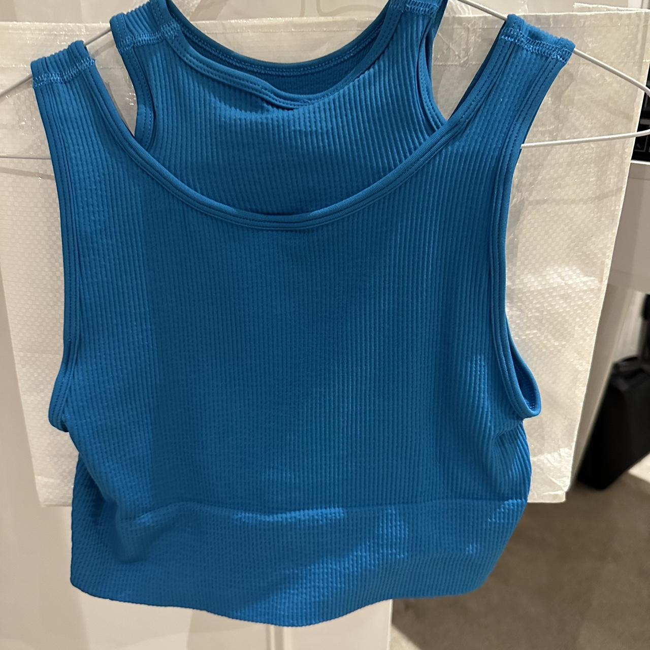 Urban Outfitters Women's Blue Crop-top | Depop