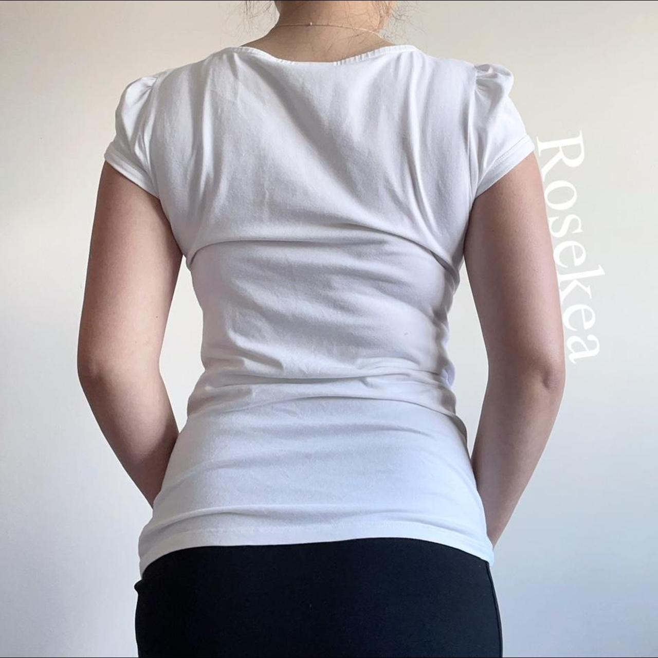 white cotton button up top Button up front design... - Depop