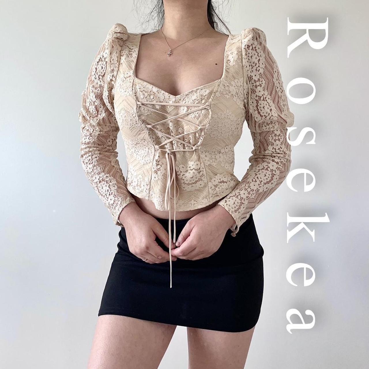 Y2k lace corset crop top Regency coquette princess Depop