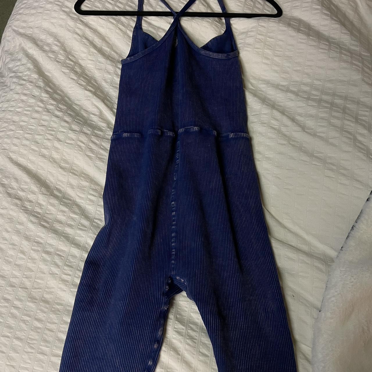 Free people ribbed one piece faded blue. - Depop