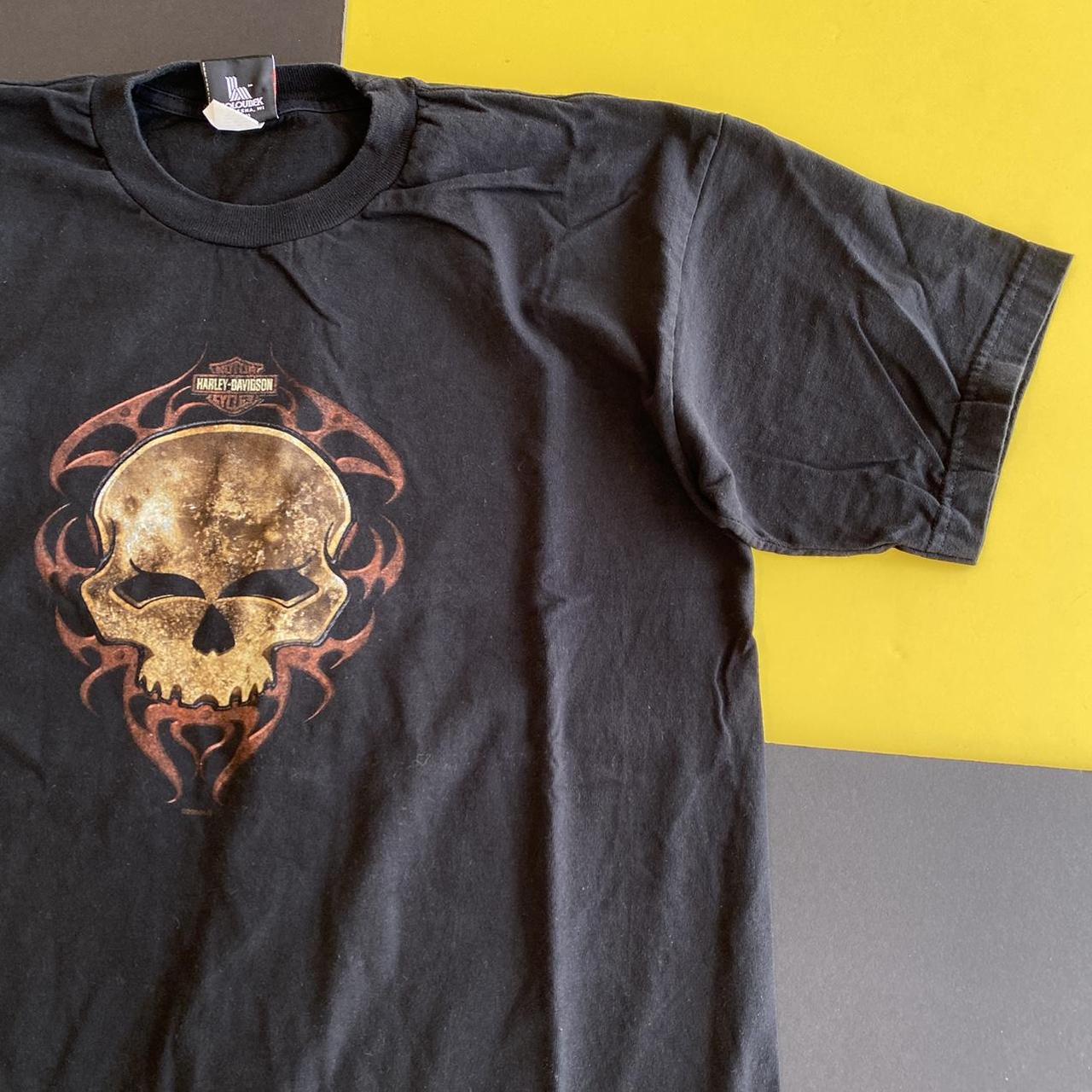 Y2K harley davidson motorcycle skull shirt Stafford...