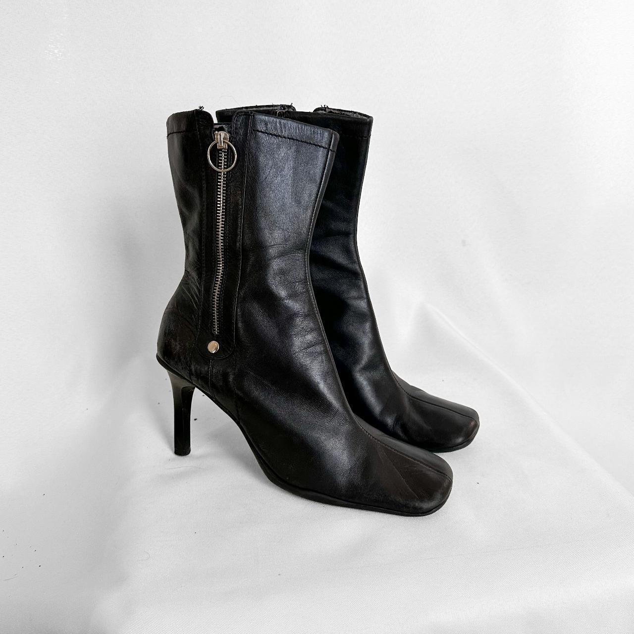 Nine West Black Leather Boots SHOP FAVE. Sleek &... - Depop