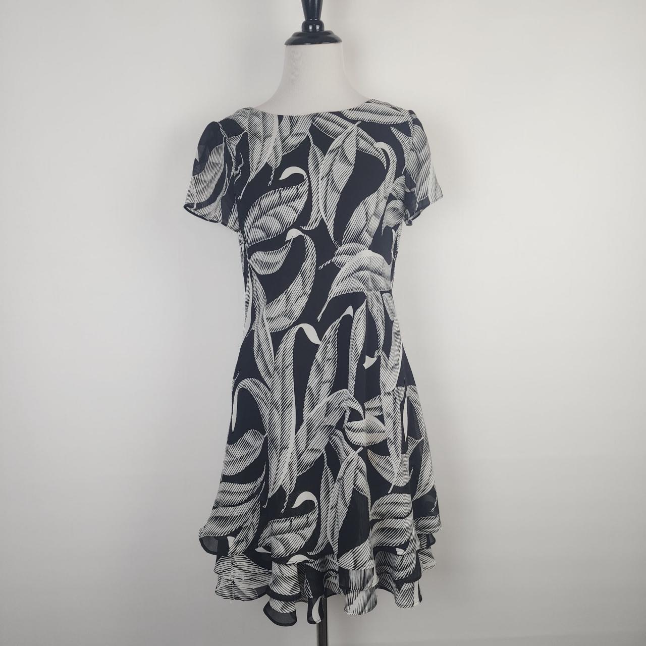 Vintage 1990s All That Jazz Leaf print dress Black