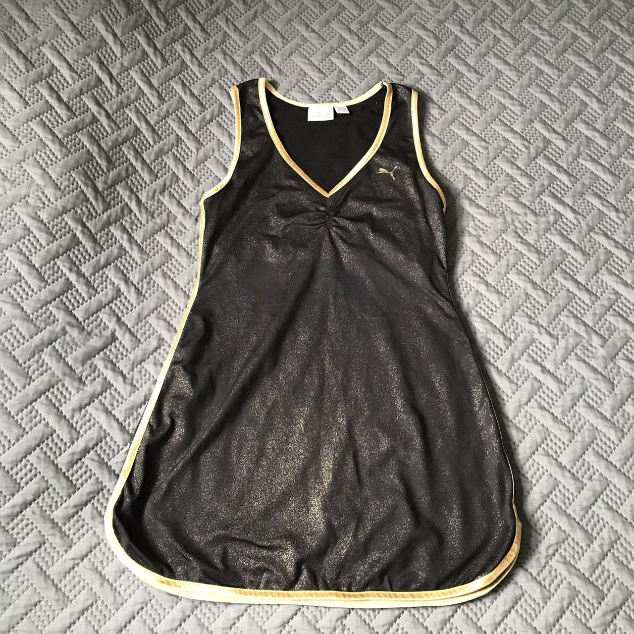 Black and store gold puma dress